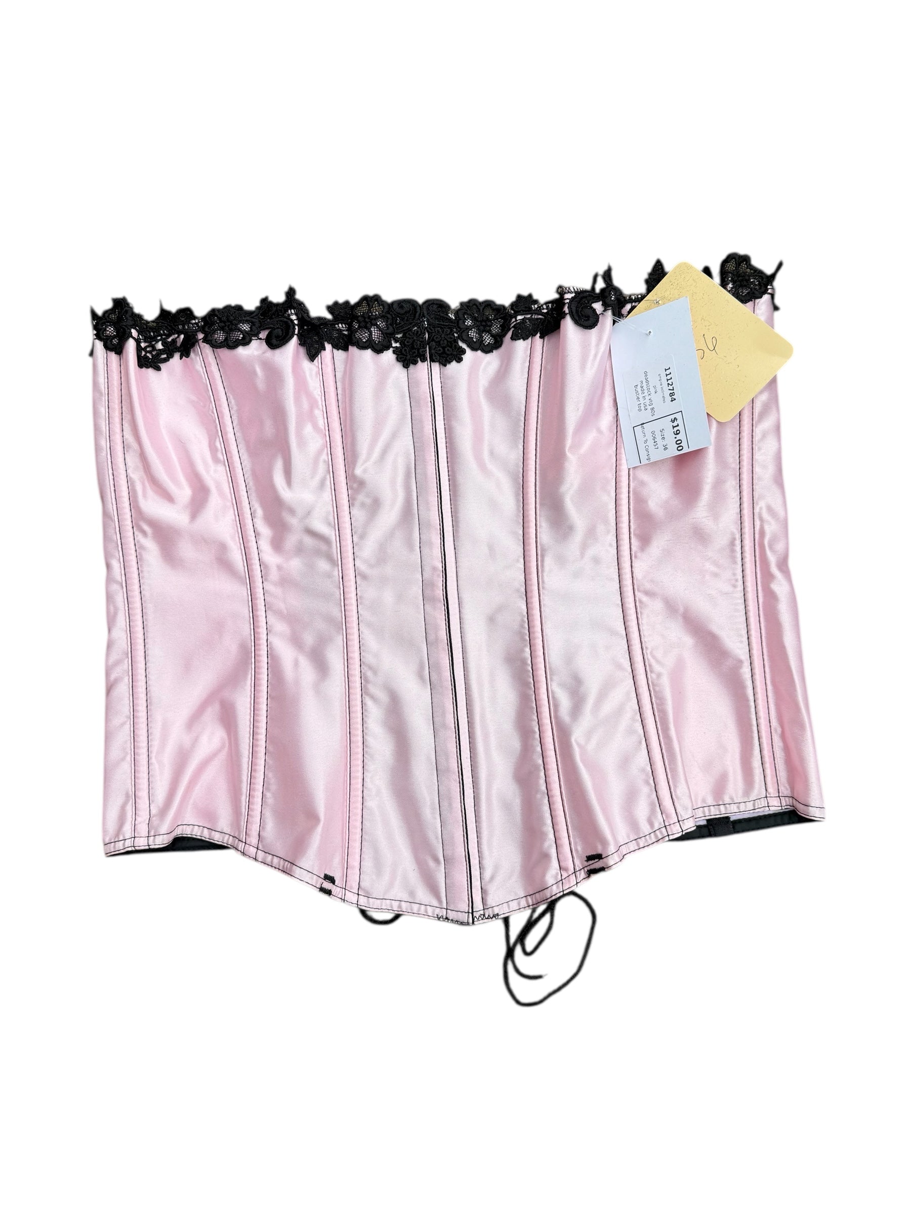 pink empire intimates deadstock vtg 80s made in usa bustier top, 36  fits like S/M
