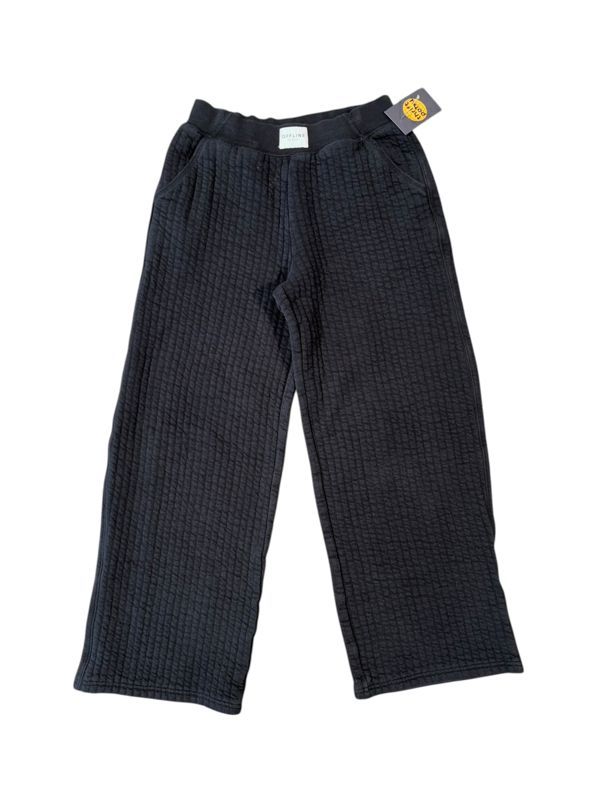 black offline straight leg lounge pants, xs