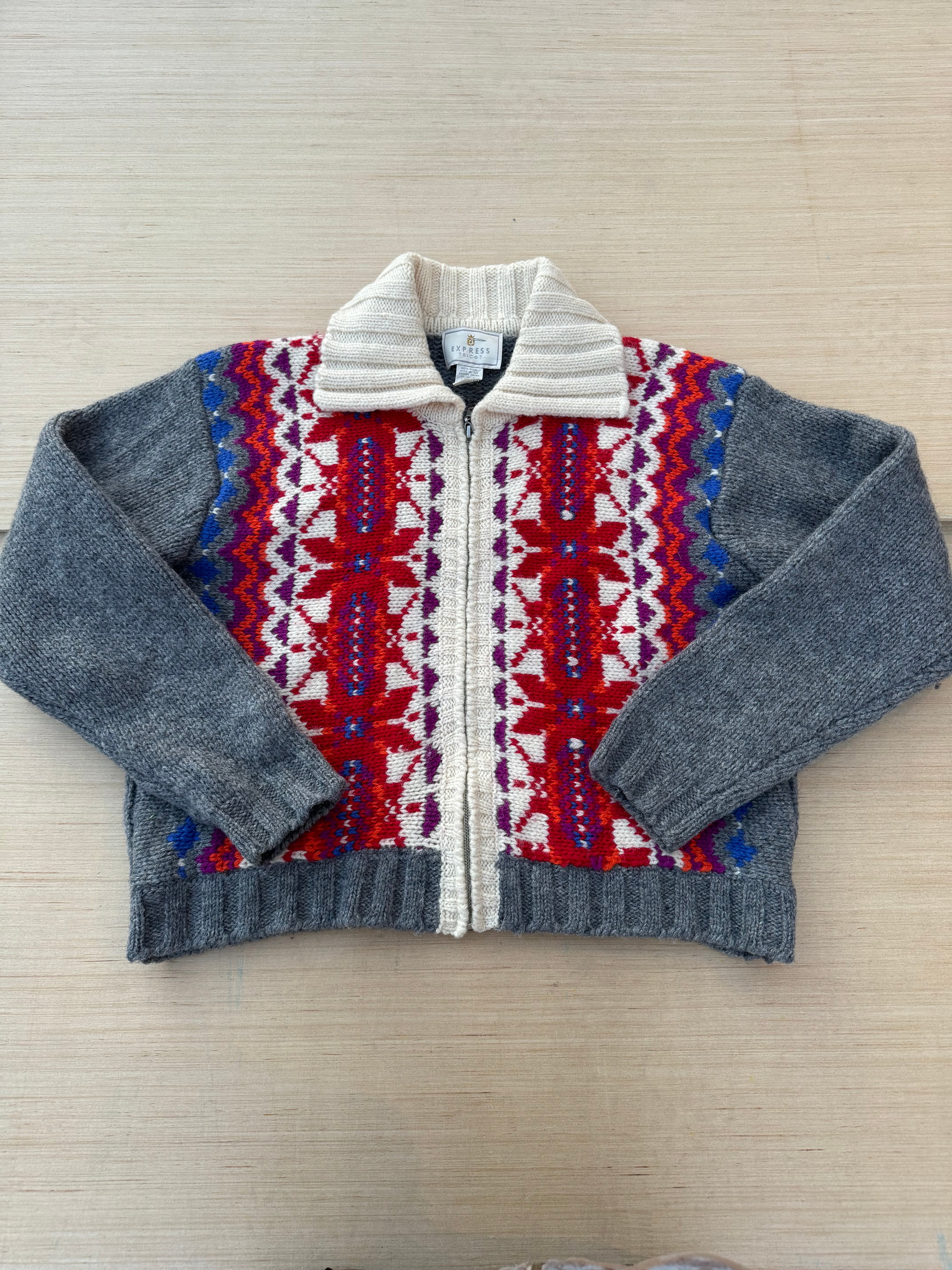 Grey Express Vtg 100% wool sweater, M (read description!)