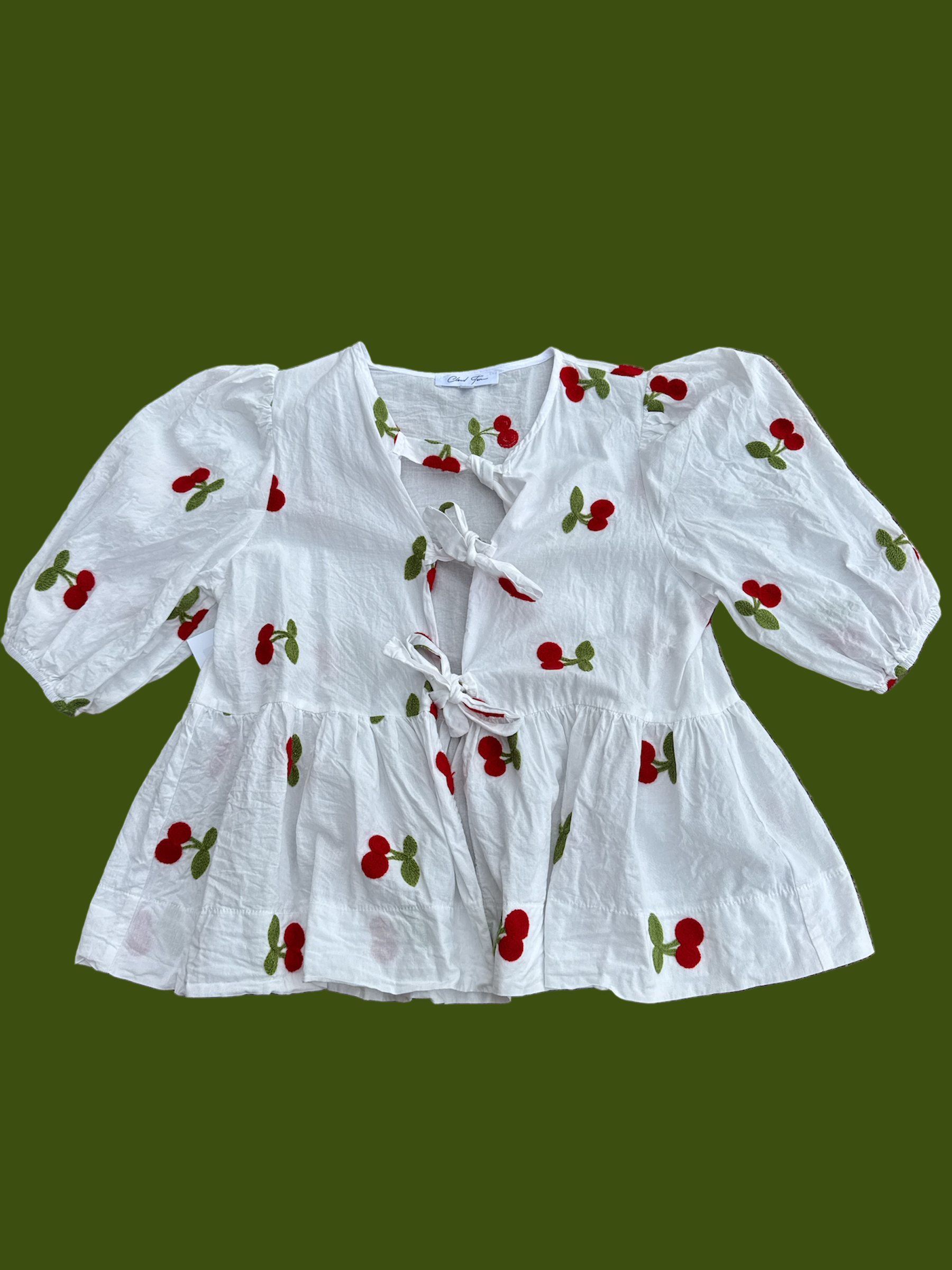 white red cloud ten cherry tie top, s