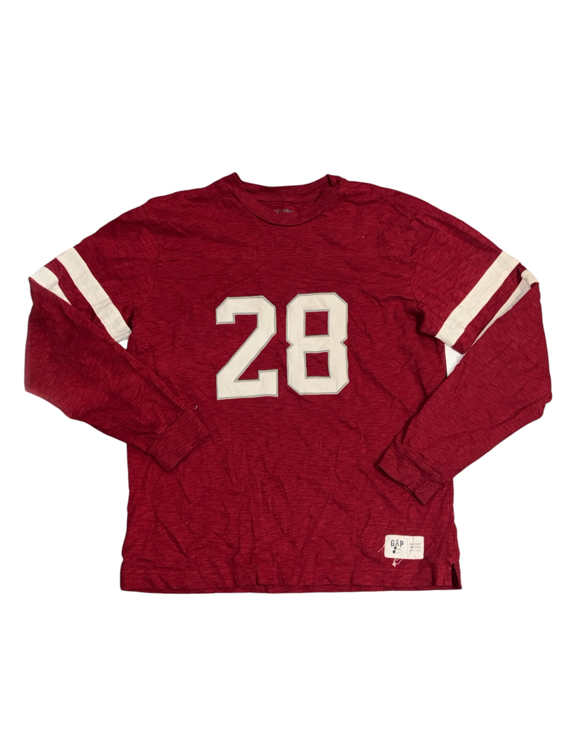 red white gap ls jersey tee, m
