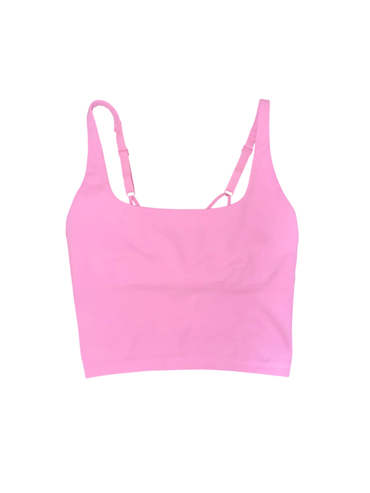 pink pink ribbed sports tank, m