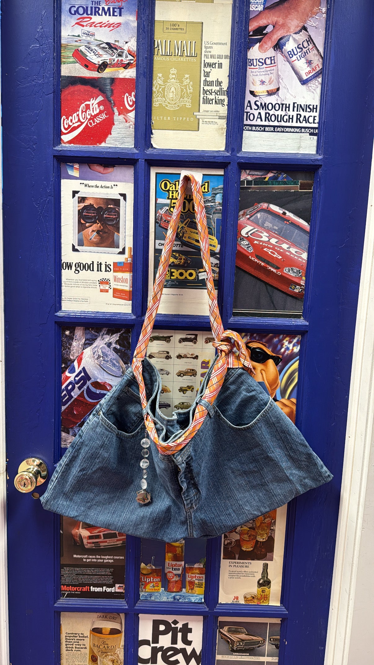 denim  denim tie bag