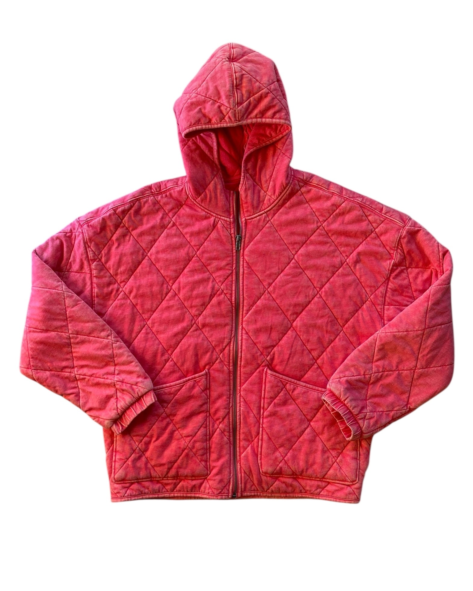orange wild fable quilted zip up, m