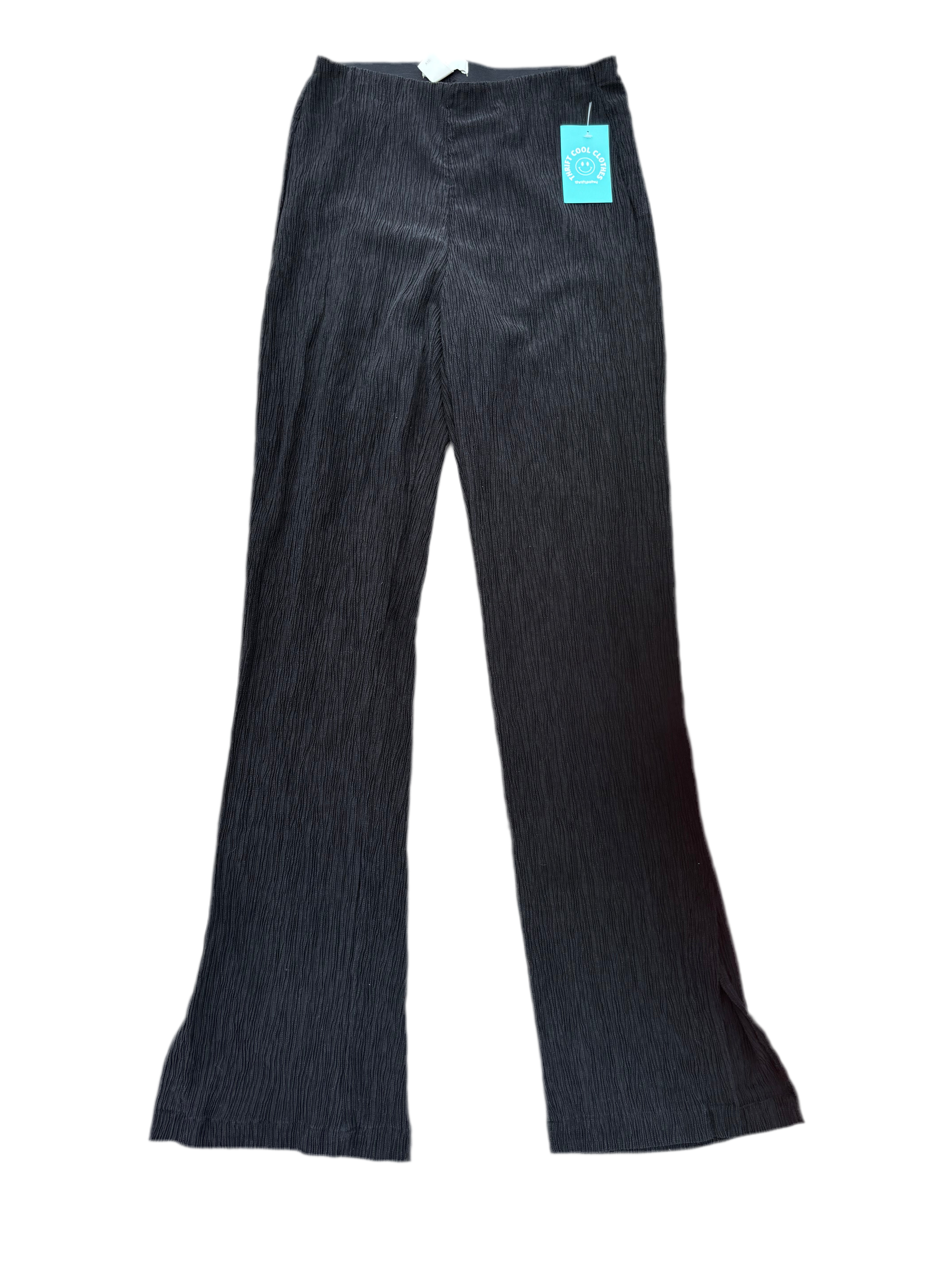 black h&m textured pants, s