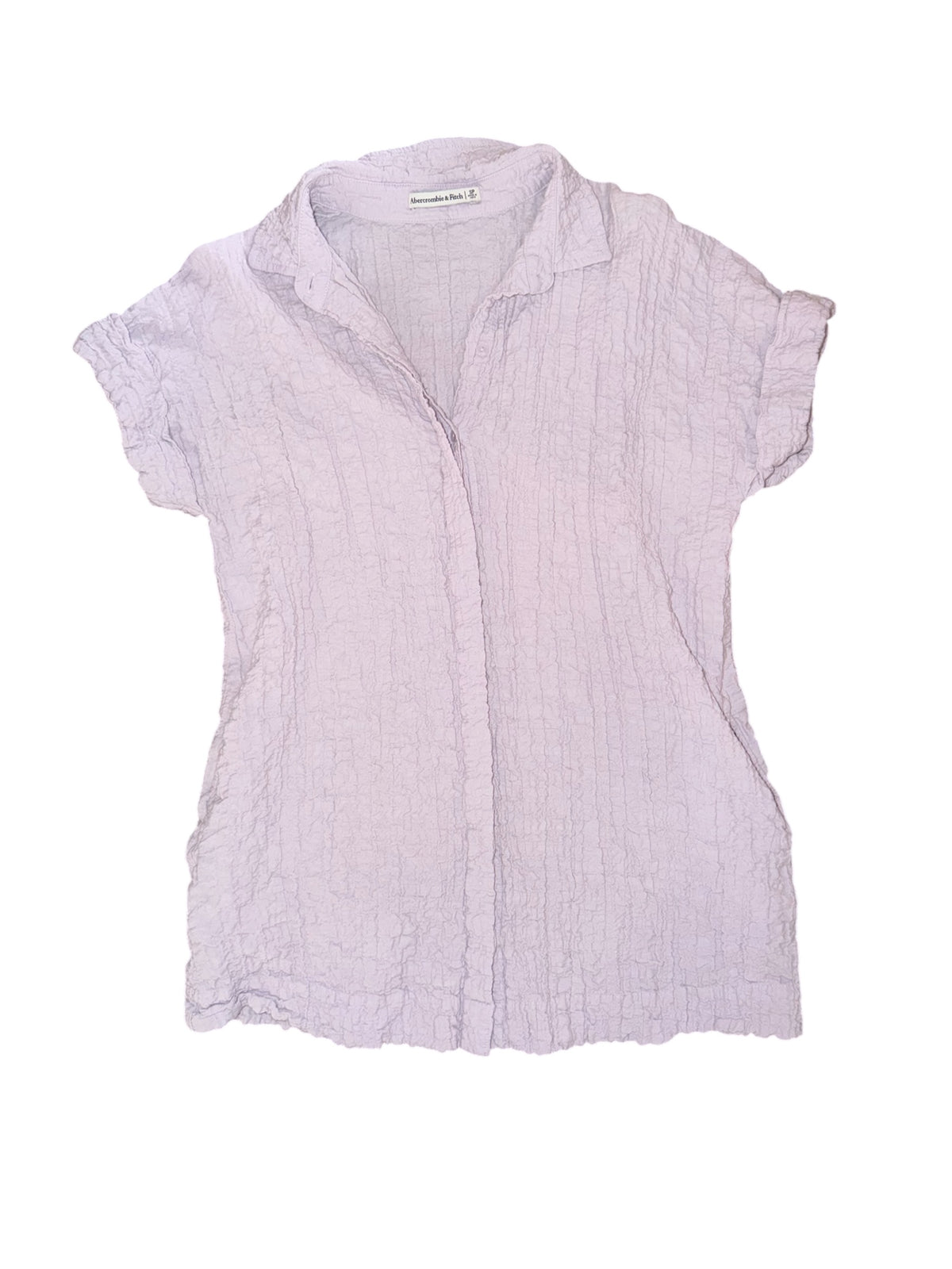 purple abercrombie button up ss gauze dress, petite s