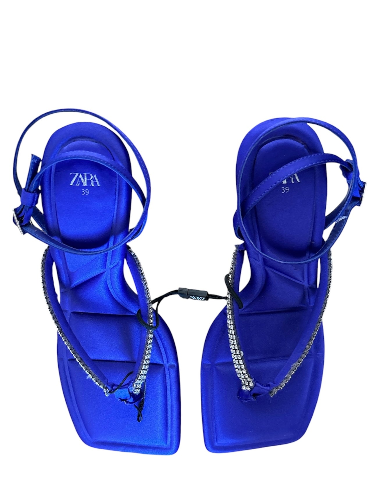 Purple Zara NWT plush rhinestone flop heels, 39