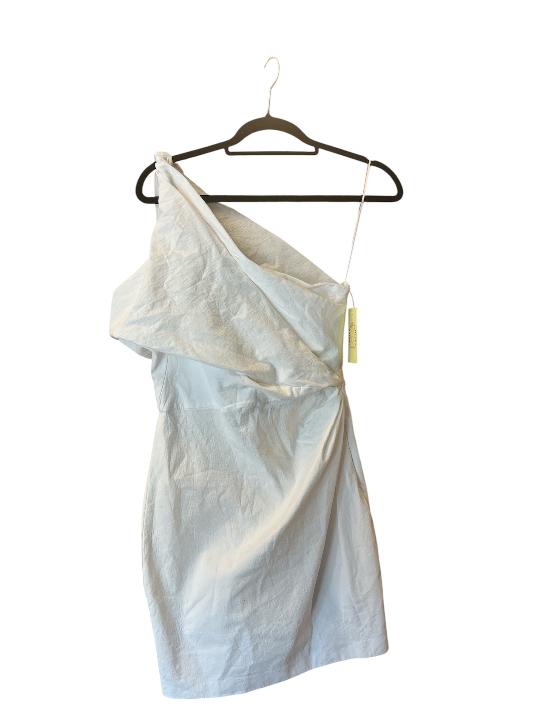 White Zara One shoulder mini dress, S