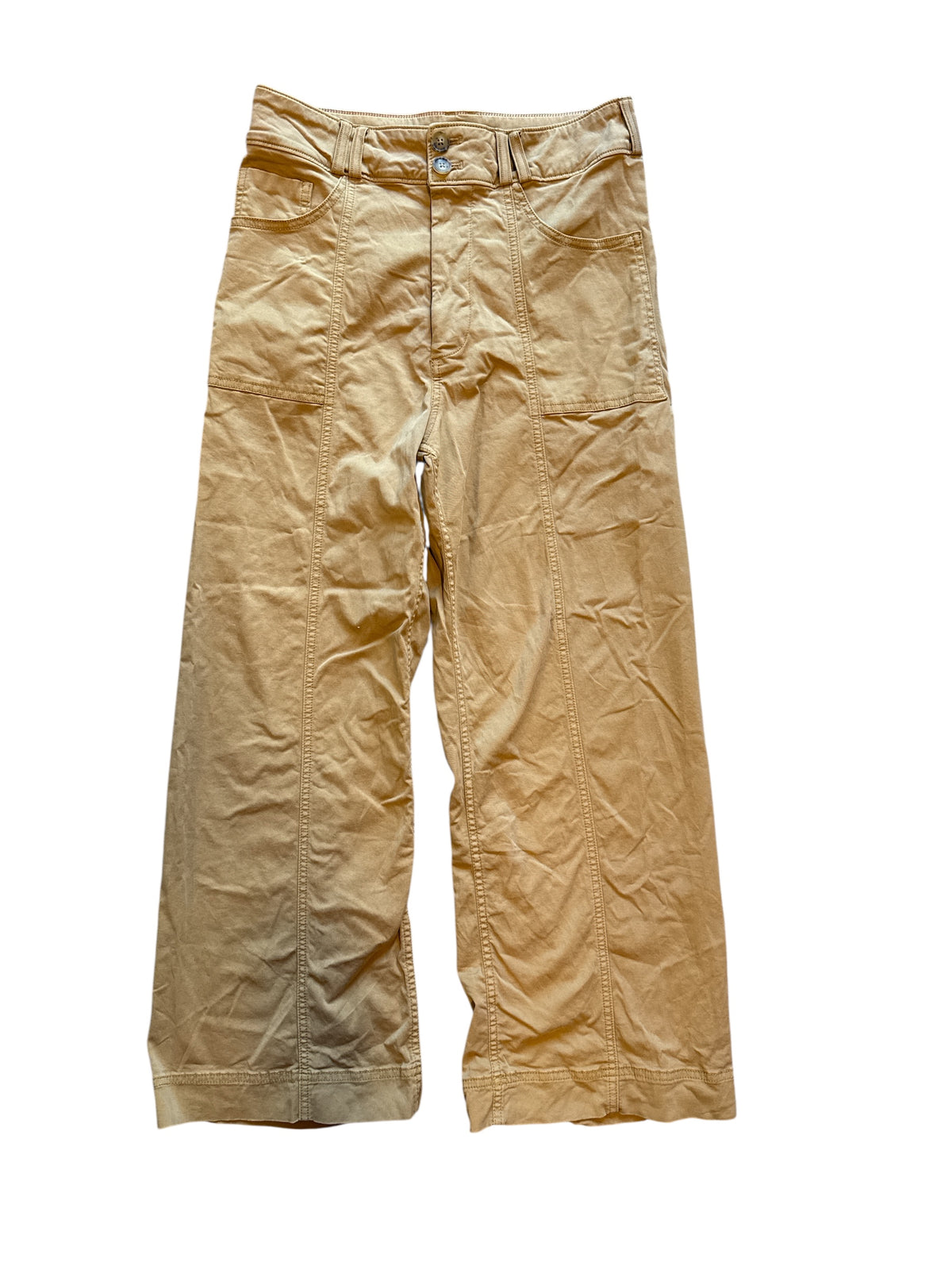 mustard yellow pilcro wide leg pants, 28