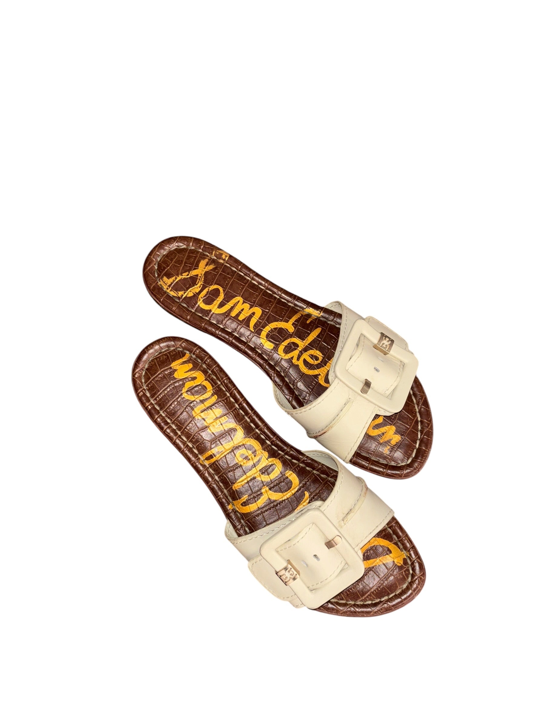sam Edelman Cream Funky Monkey Buckle Slide, 6
