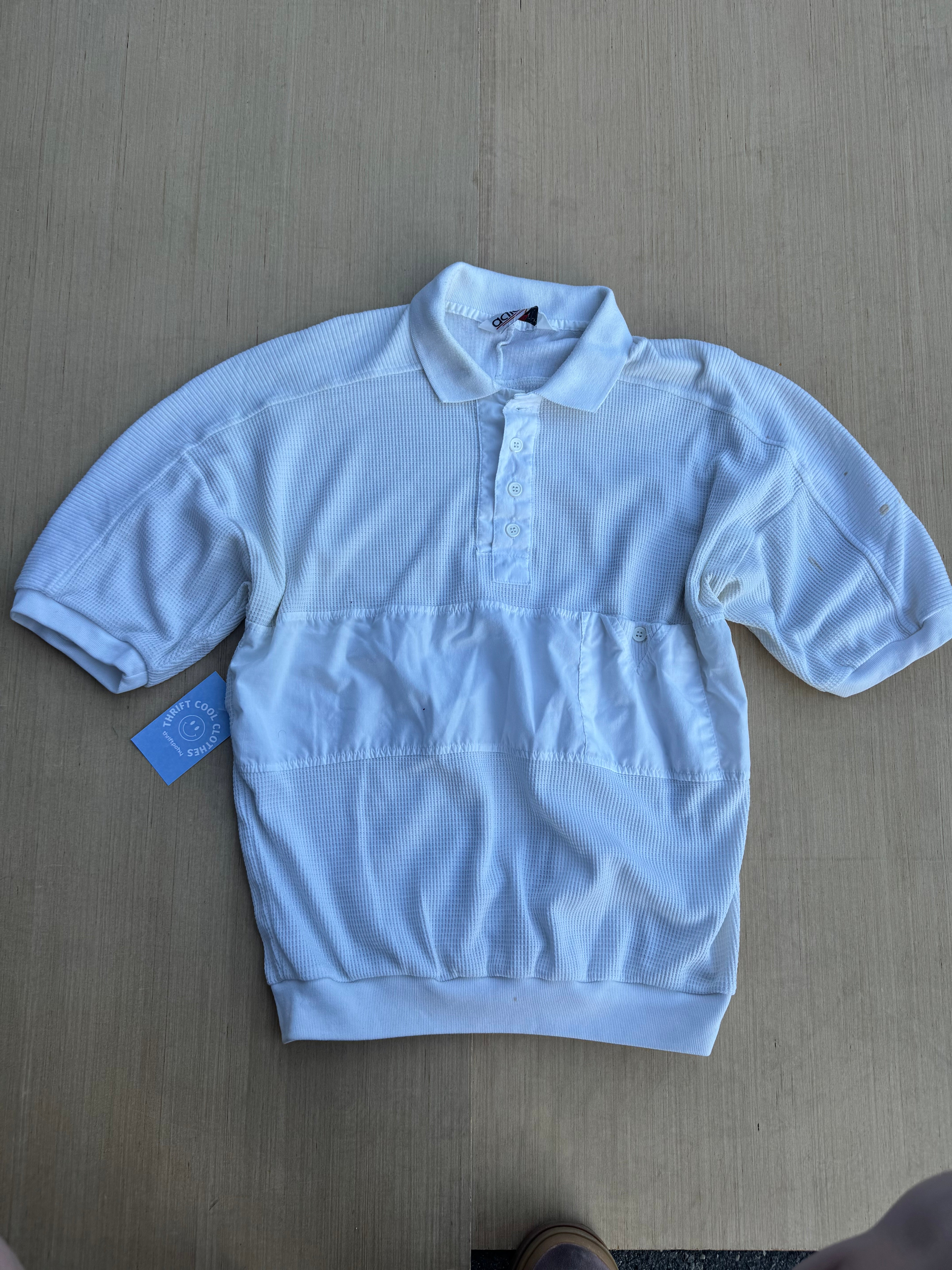 white action athletic waffle top, L
