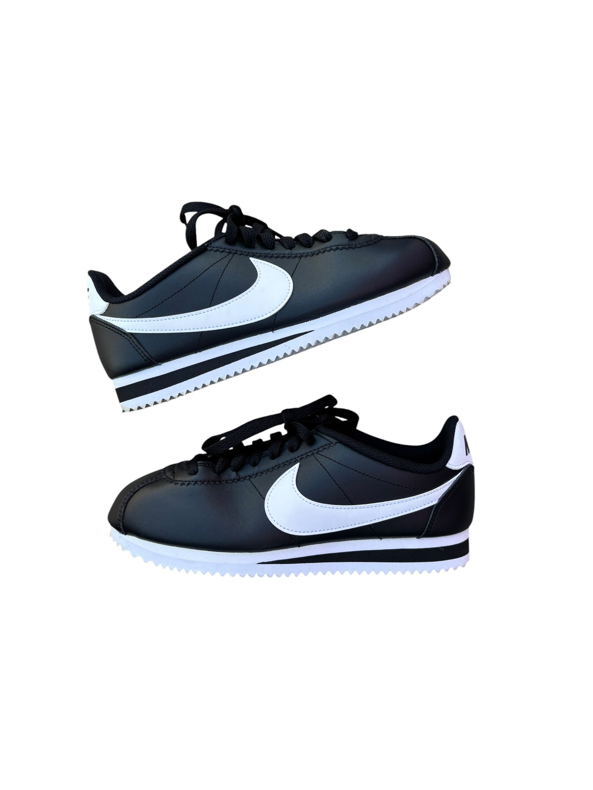 white black nike cortez sneakers, 6.5