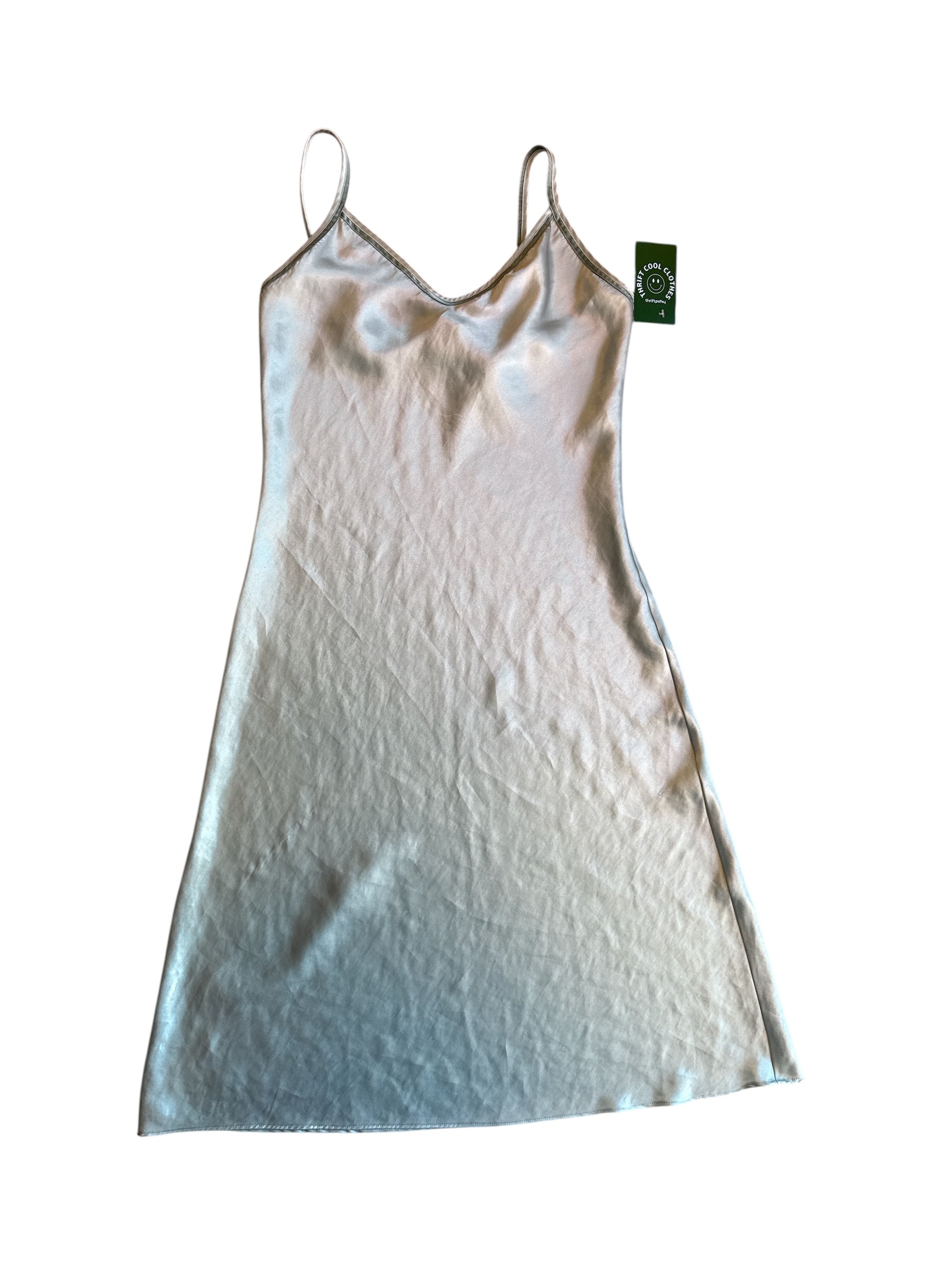 gray ish green jones new york satin slip, m