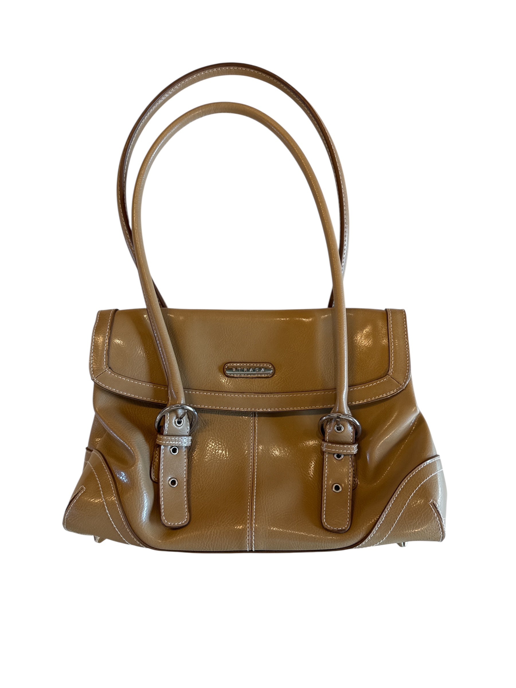 tan strada leather shoulder bag