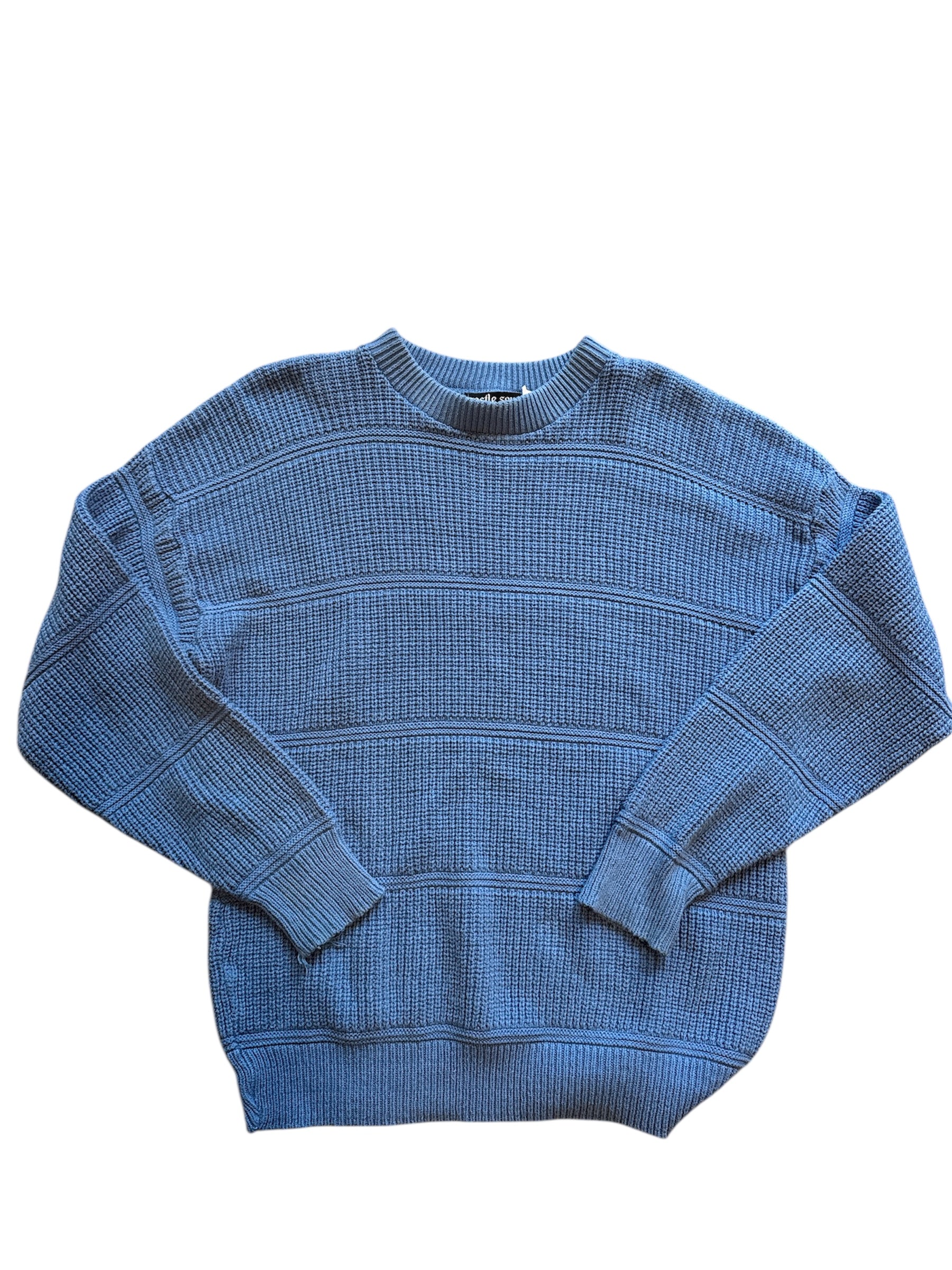 blue castle square womens vtg 1980s 100% cotton sweater, L