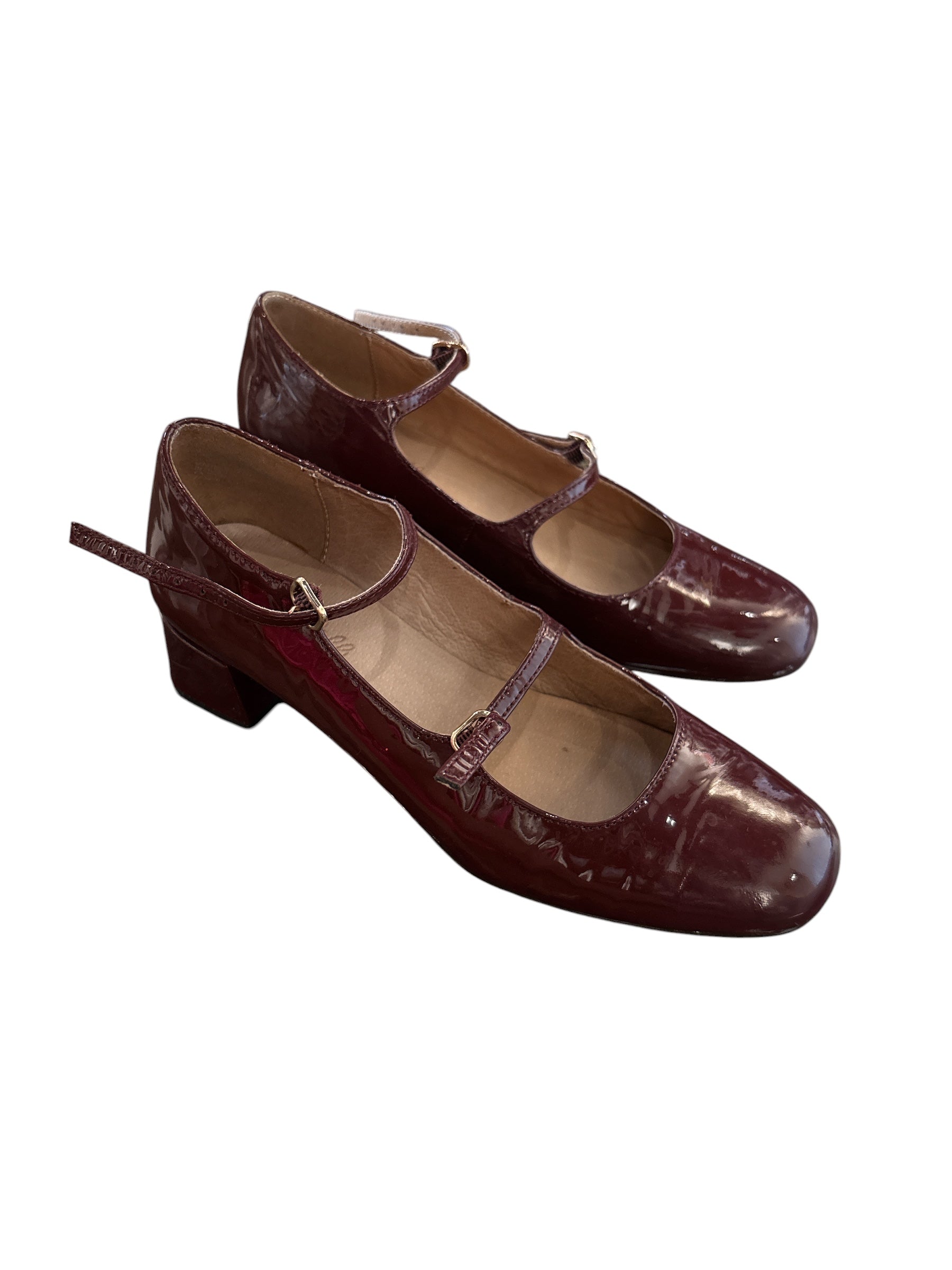 red brown madewell double strap mary janes, 7
