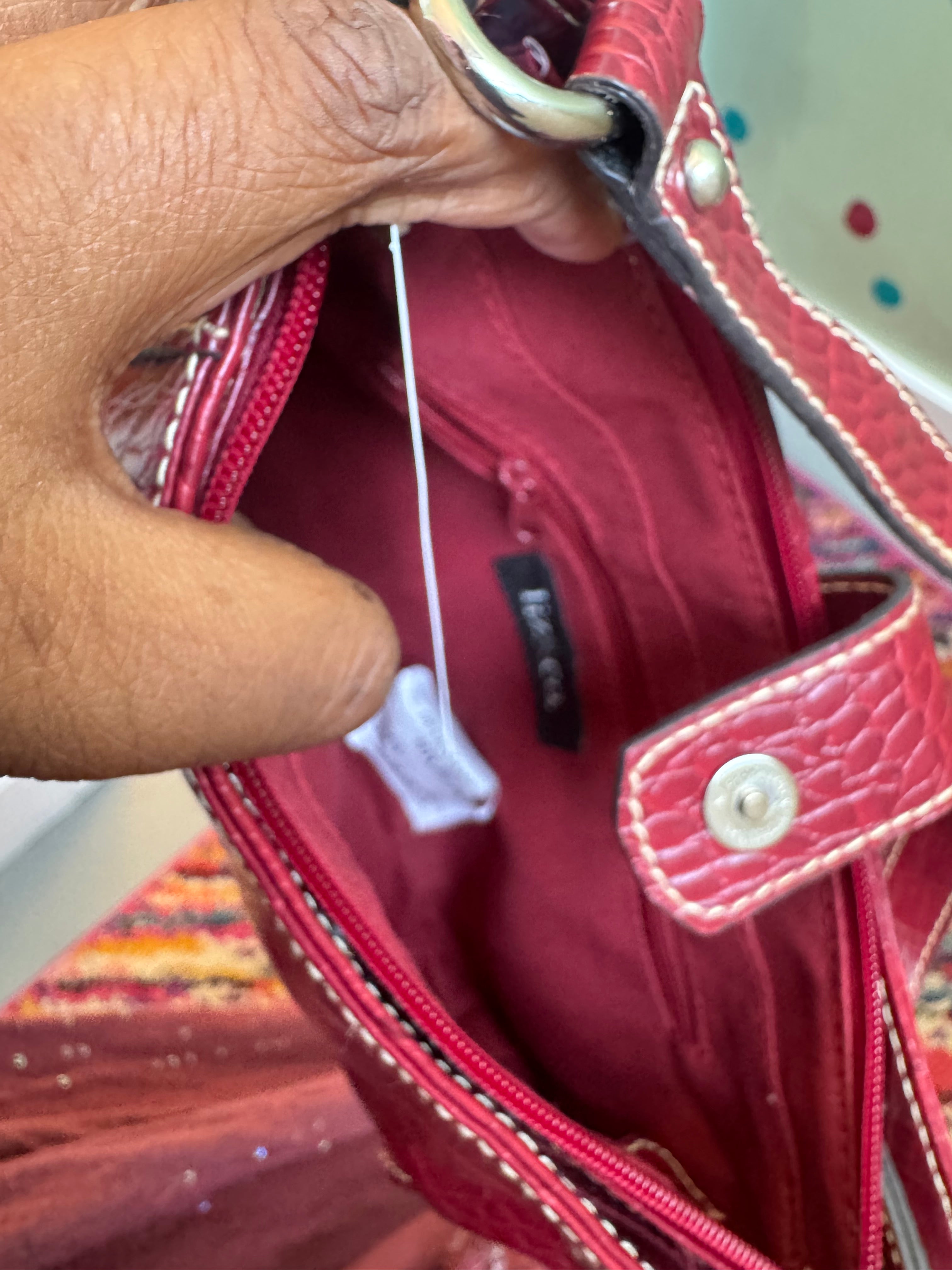 red liz and co deadstock croc shoulder bag