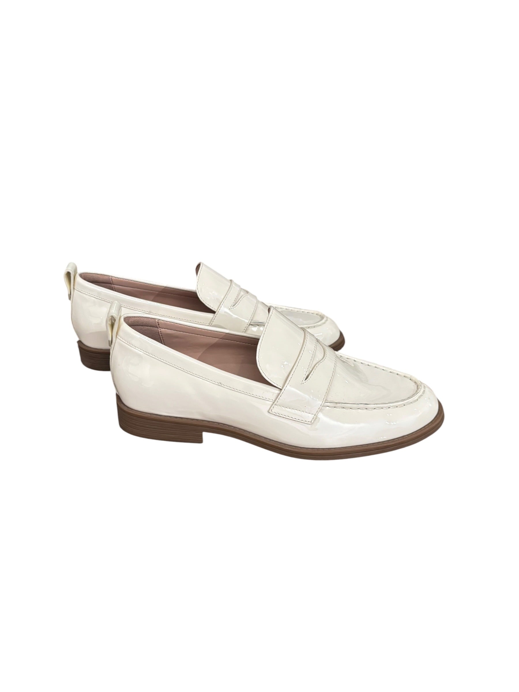 cream cole haan shiny loafers, 7