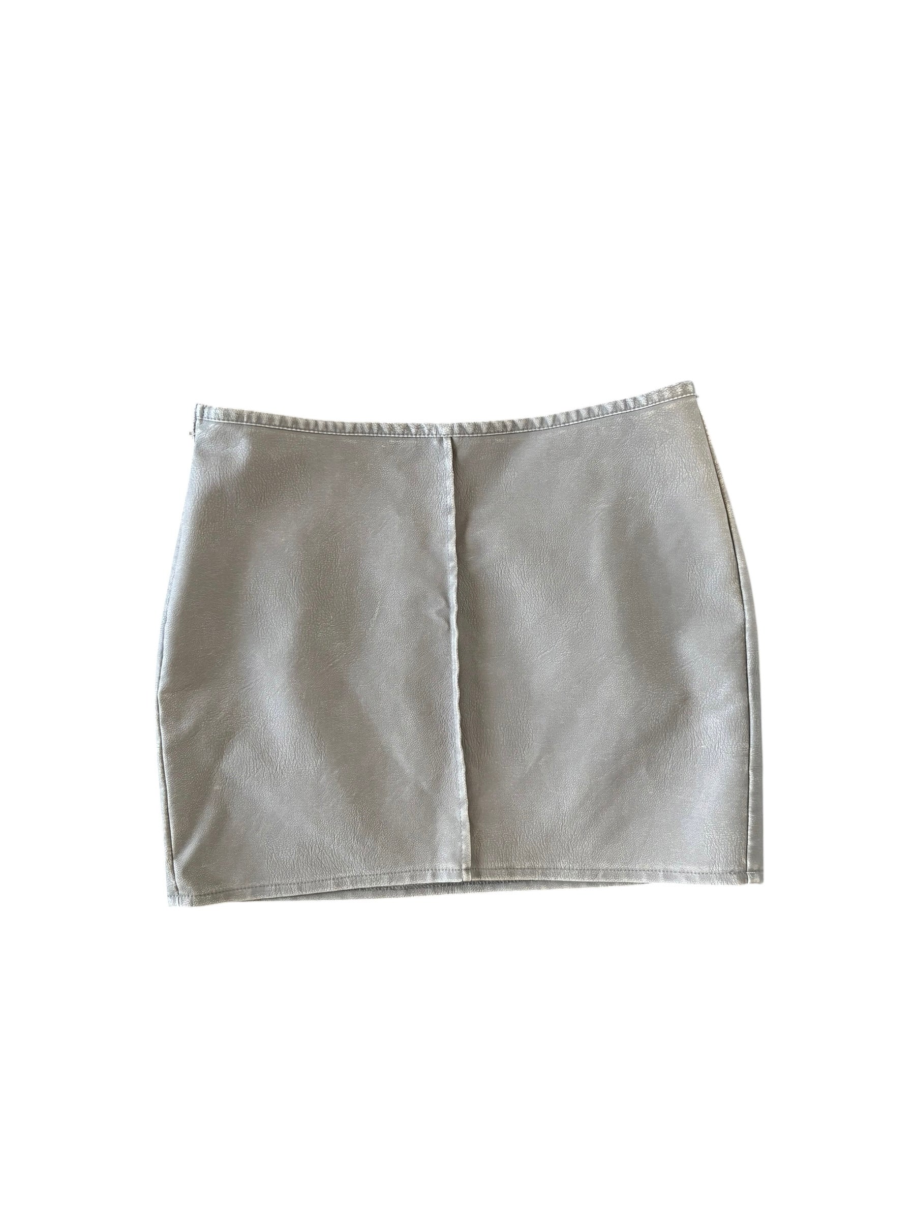 taupe pretty little thing PLEATHER SKIRT, 2