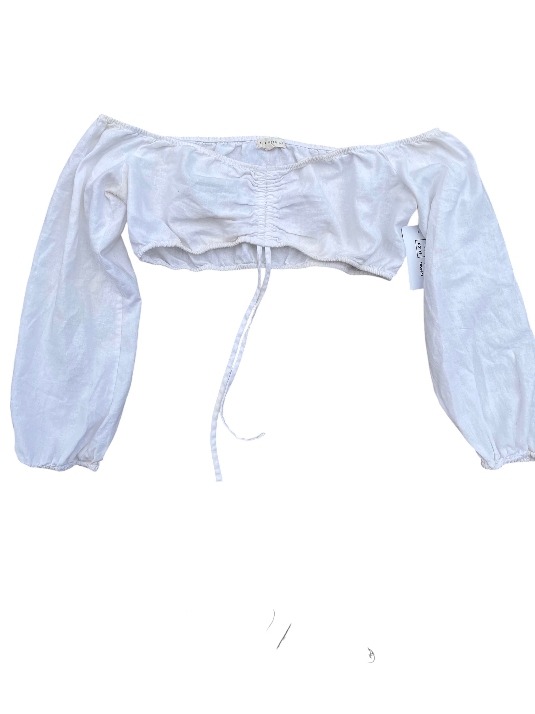 white la hearts super crop ls, L