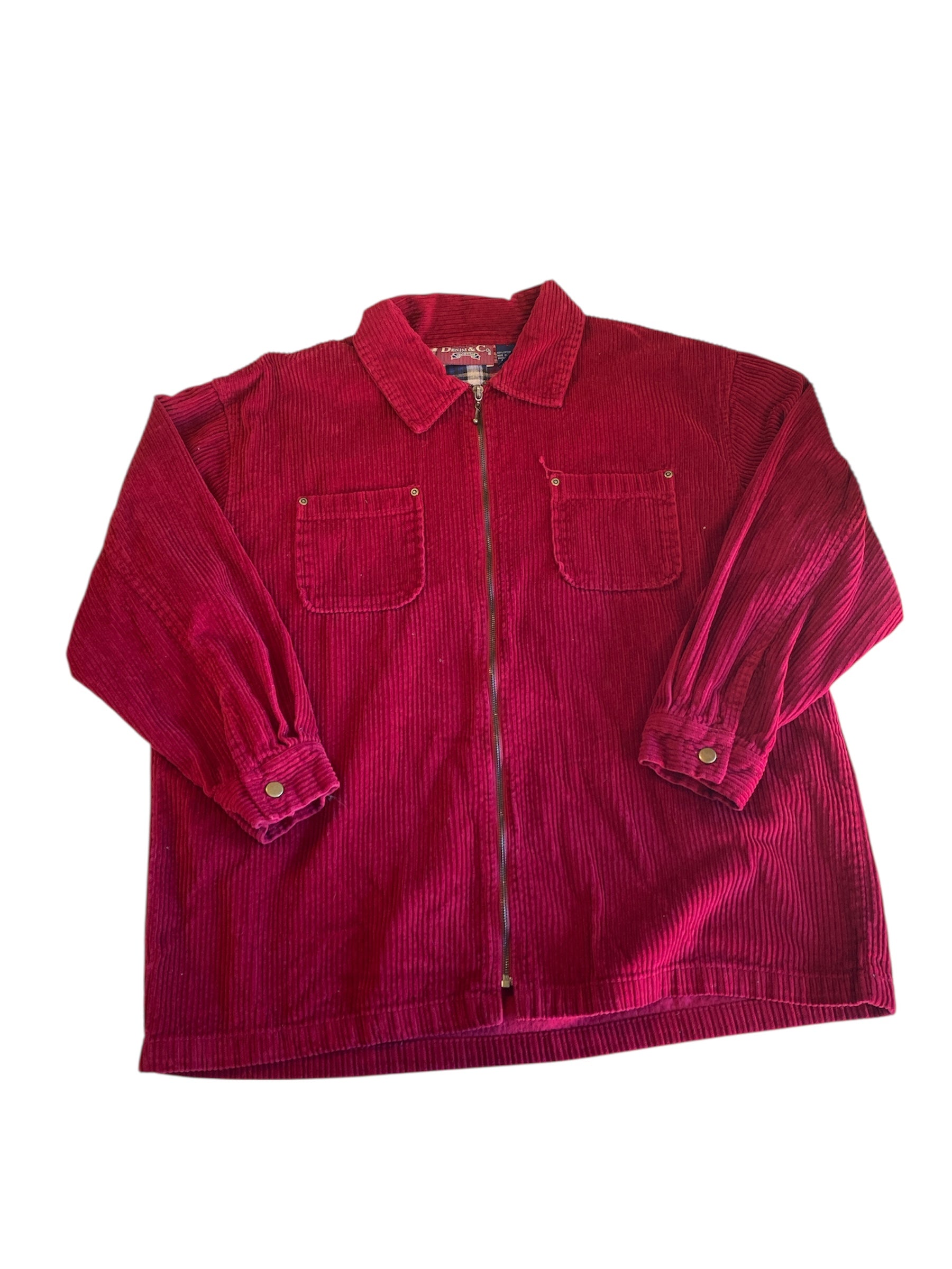 red denim & co cord button down, 1x