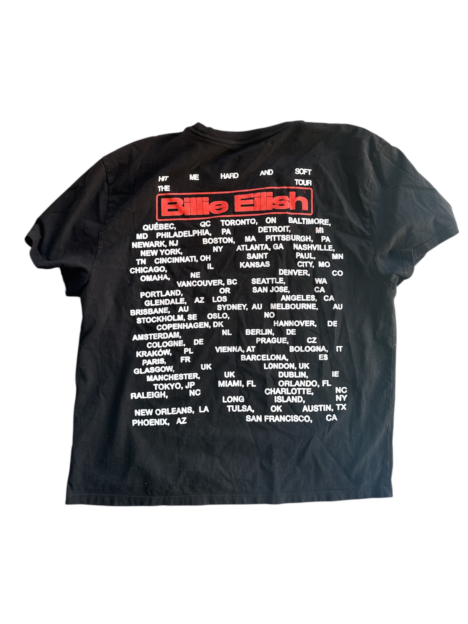 black billie eilish hit me hard and soft tour tee, 2x