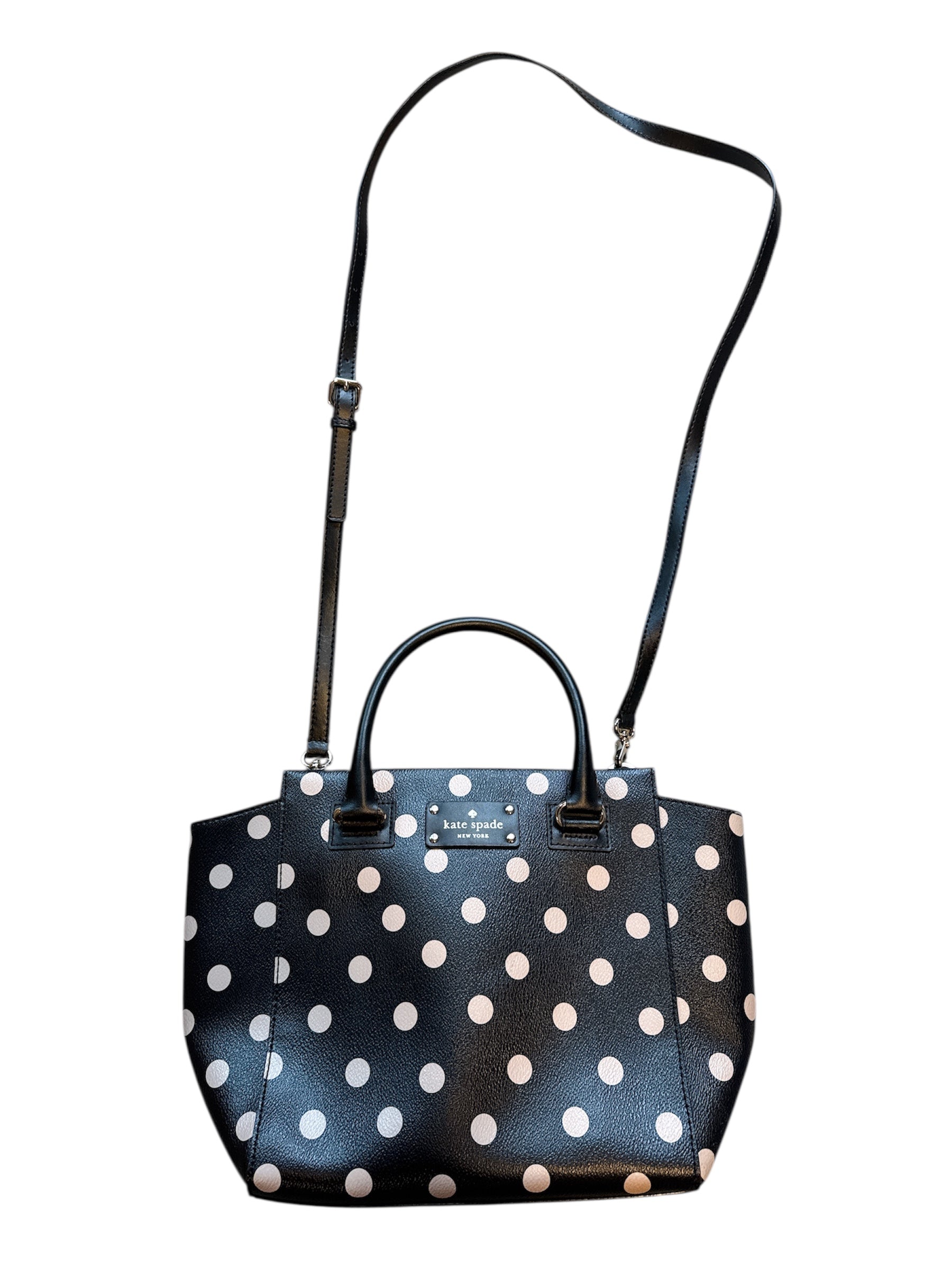 black white kate spade nwt polka dot handbag