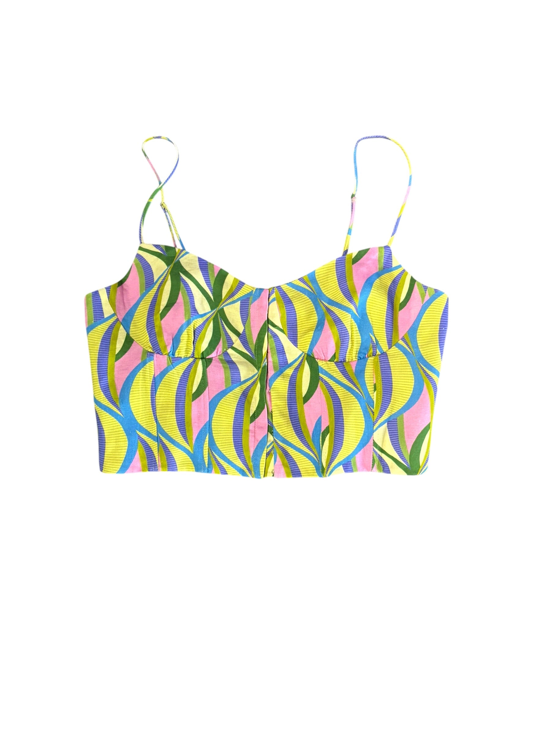 green pink blue zara NWT swirl tank, xl