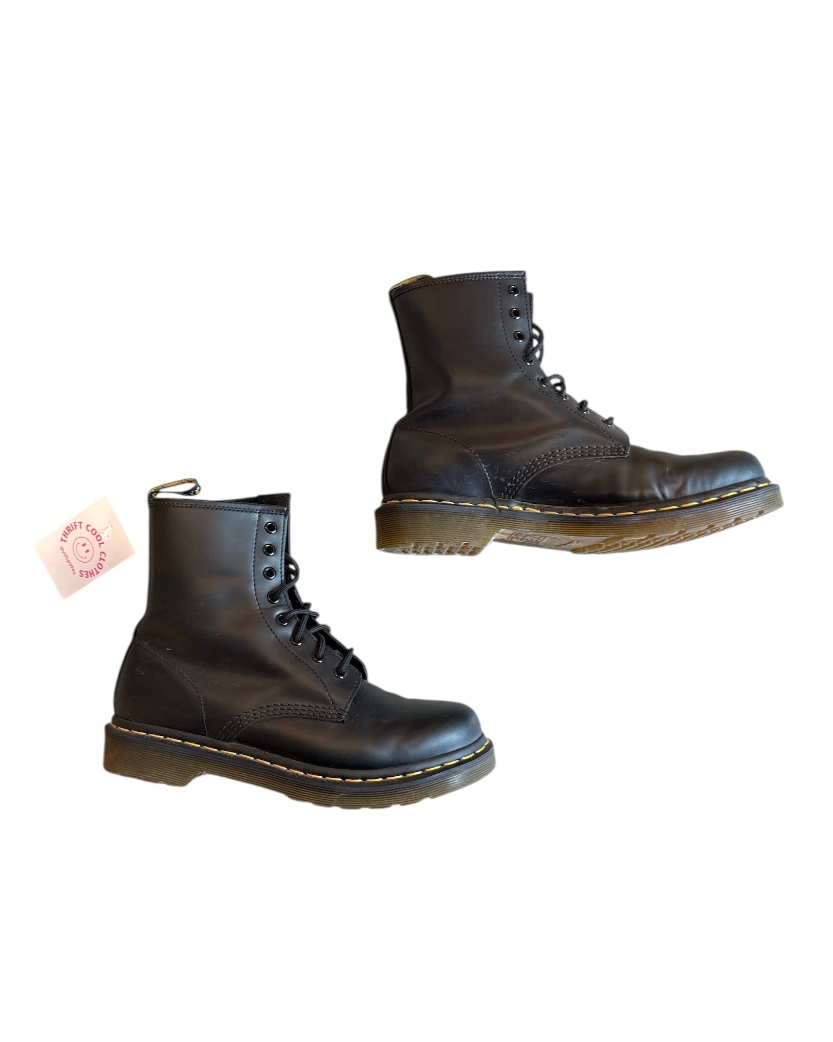 black dr martens combat boots, 9