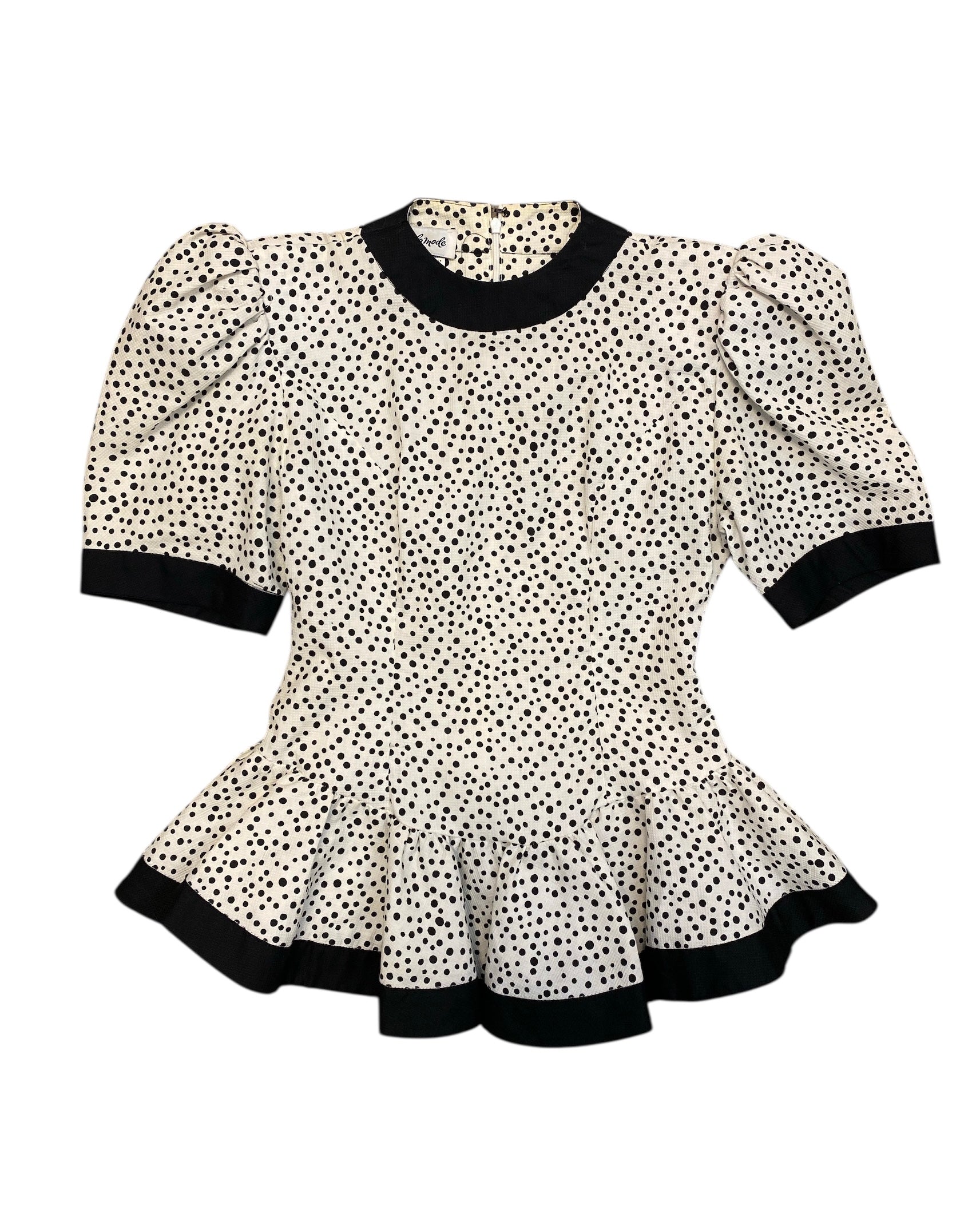 b&w a la mode polka peplum top, 4