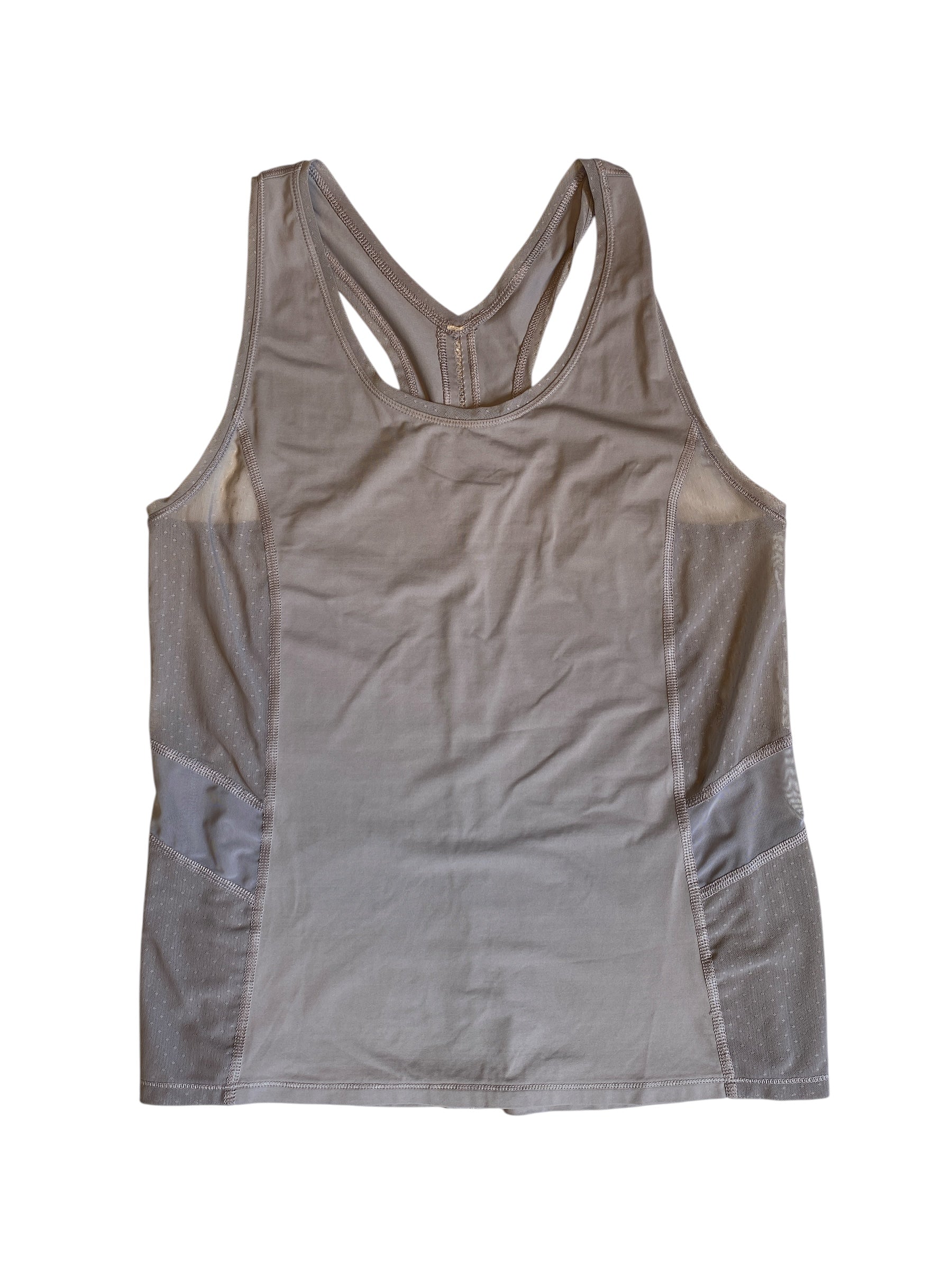 grey lululemon sheer paneled tank top, M