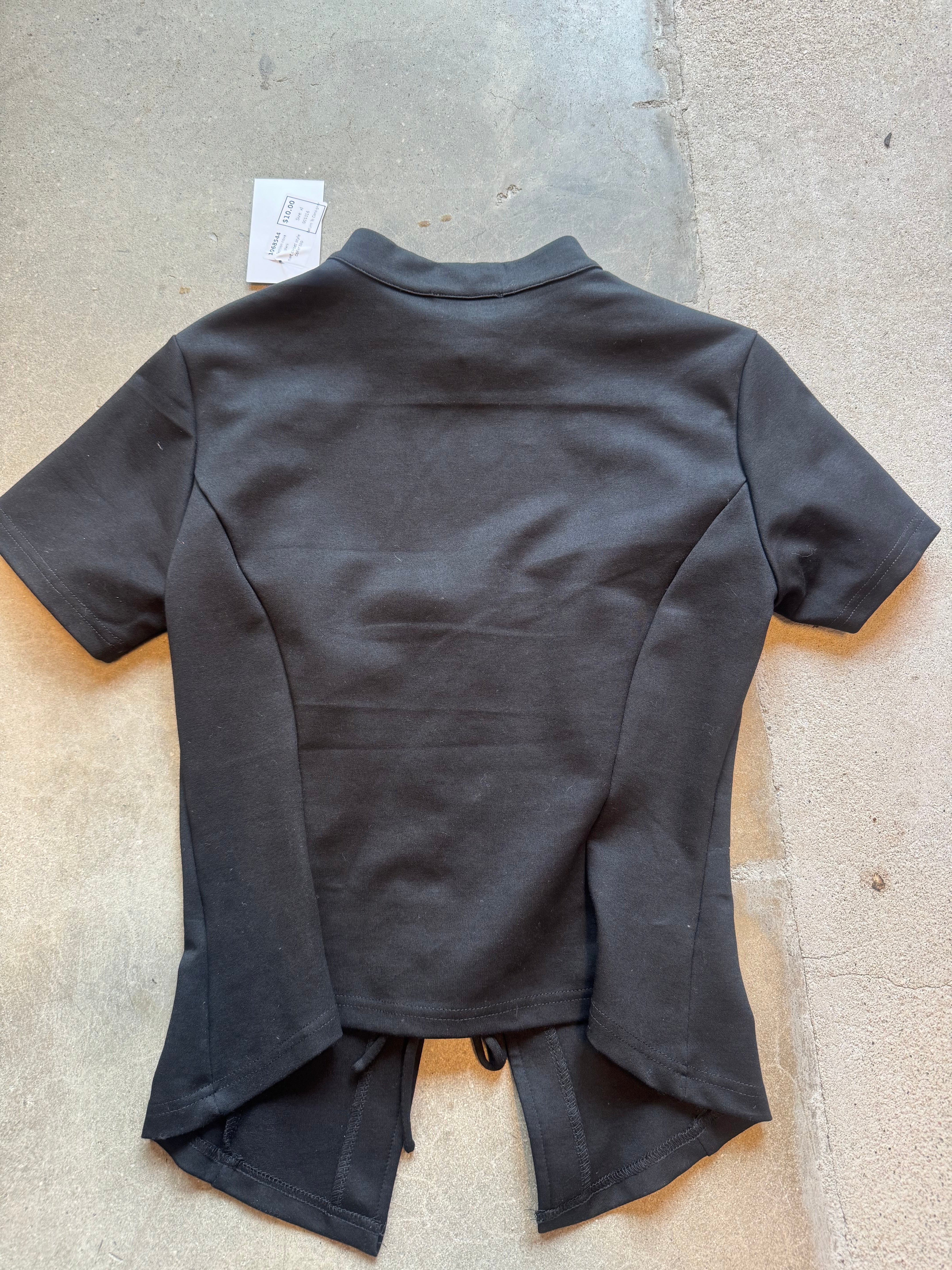 black fashion nova nwt corset style collar top, xl