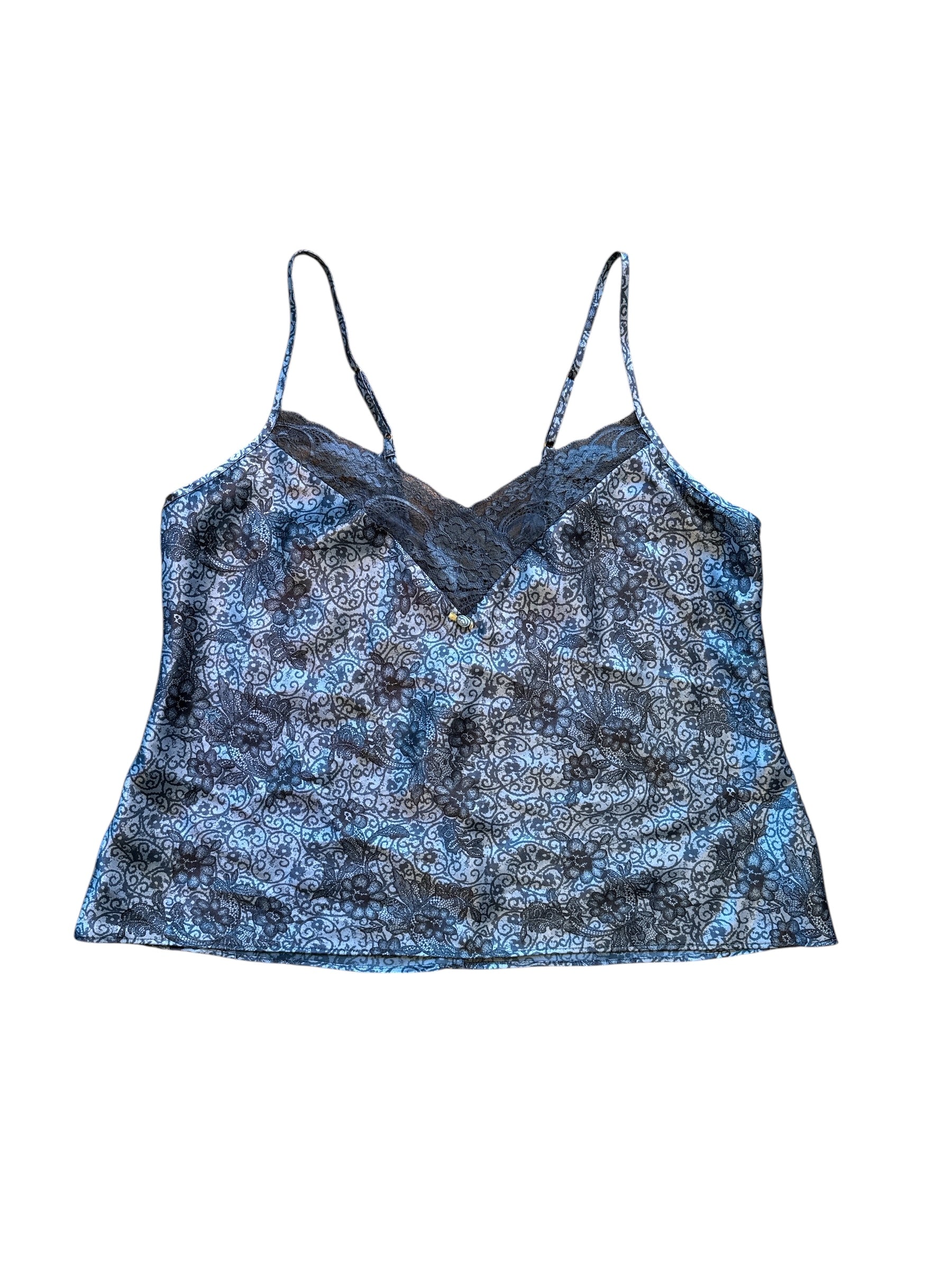 Blue Expressions Floral swirly cami top, L