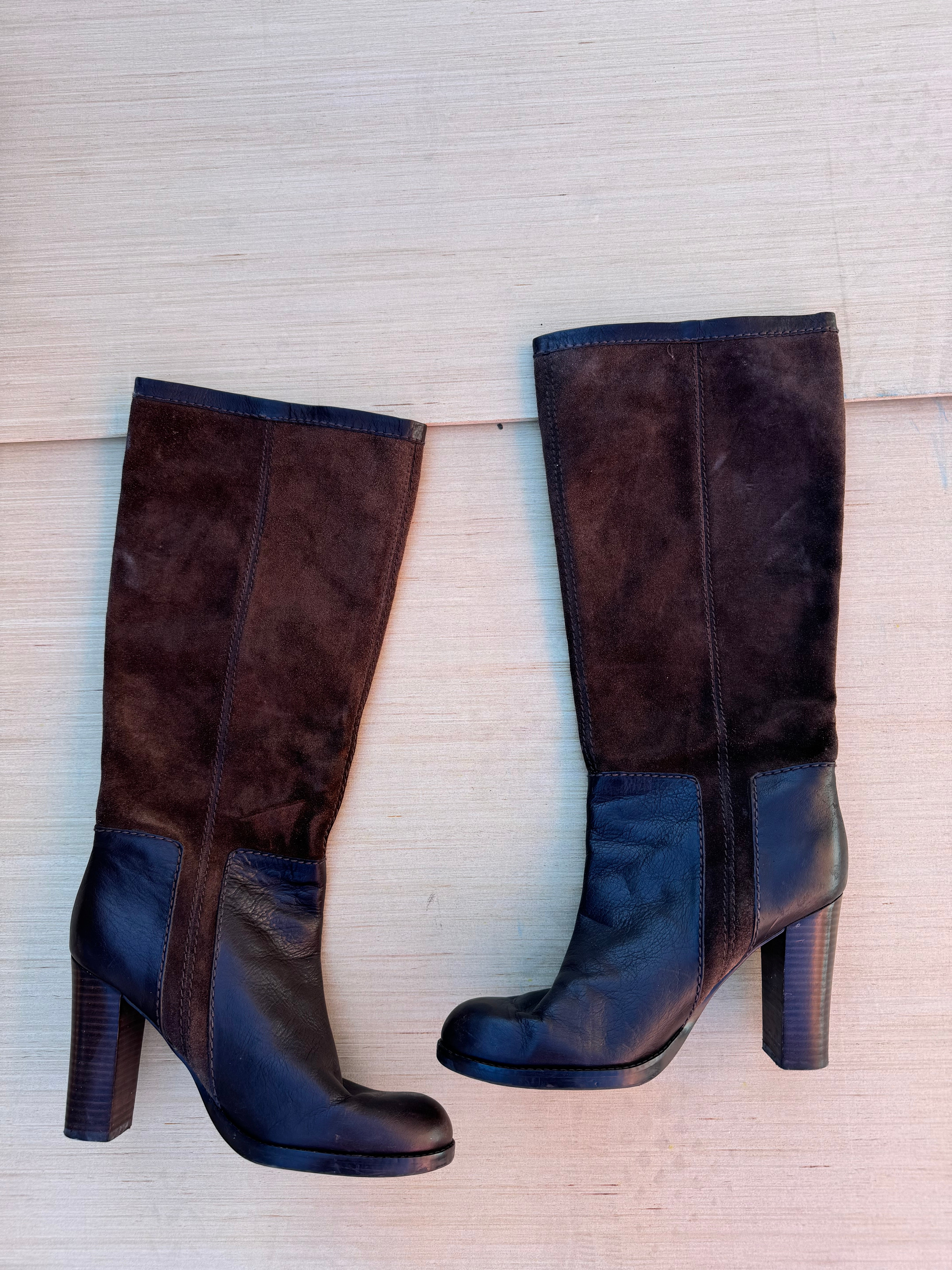 brown Nine West suede tall boots, 9 1/2