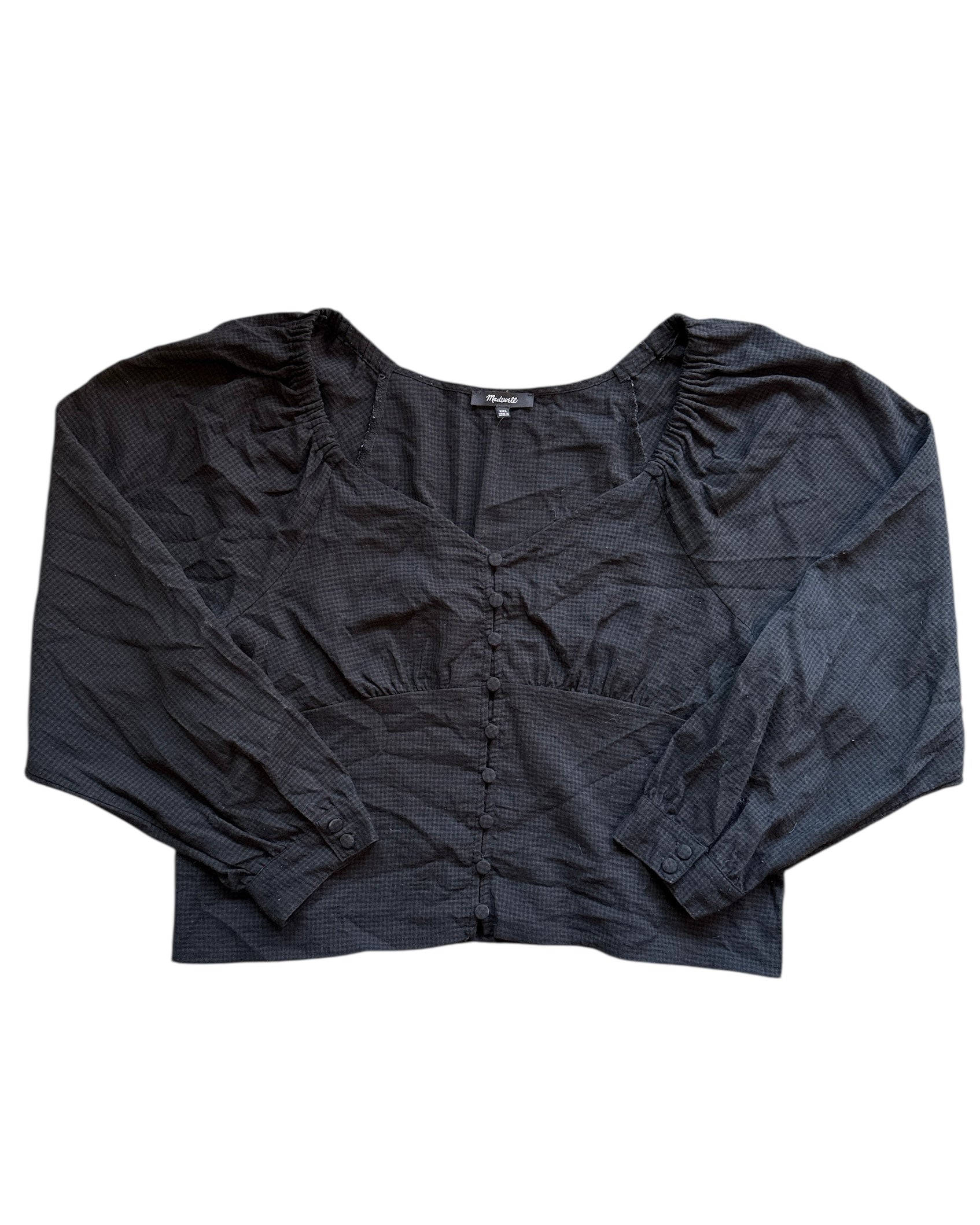 black madewell bustier ls top, xxl