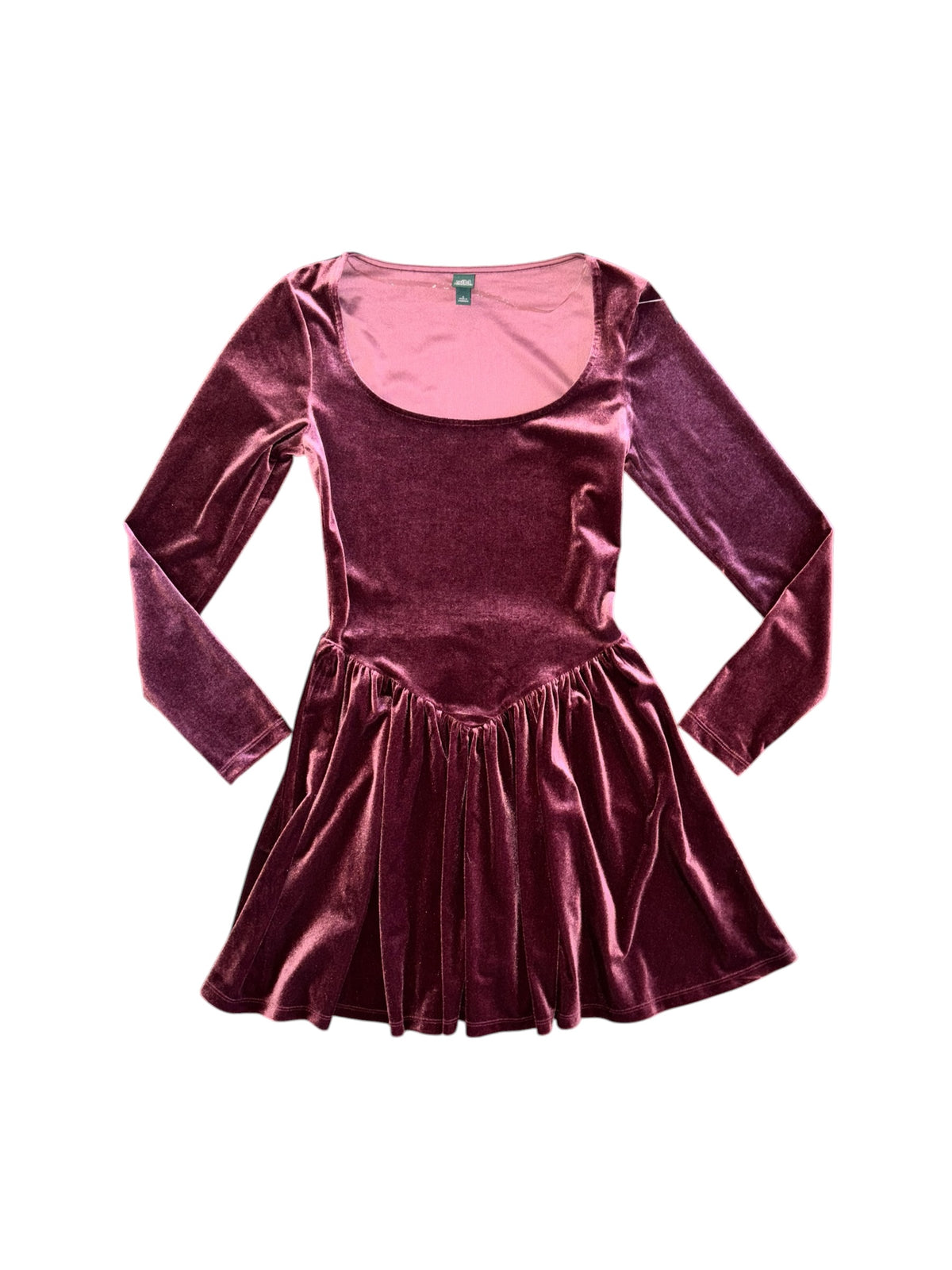 maroon ish wild fable velour ls mini dress, s