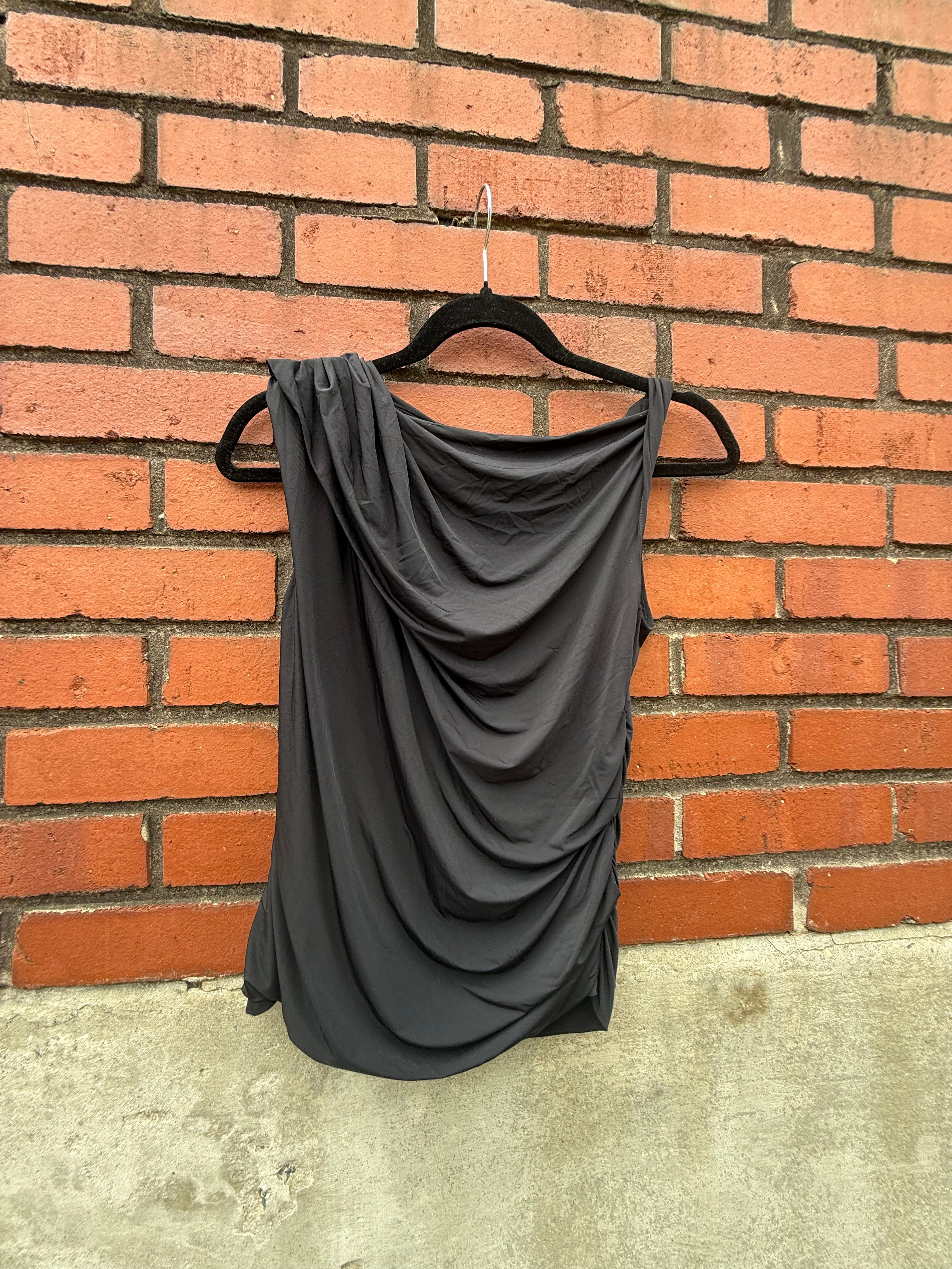 black abercrombie & fitch off shoulder twist top, s
