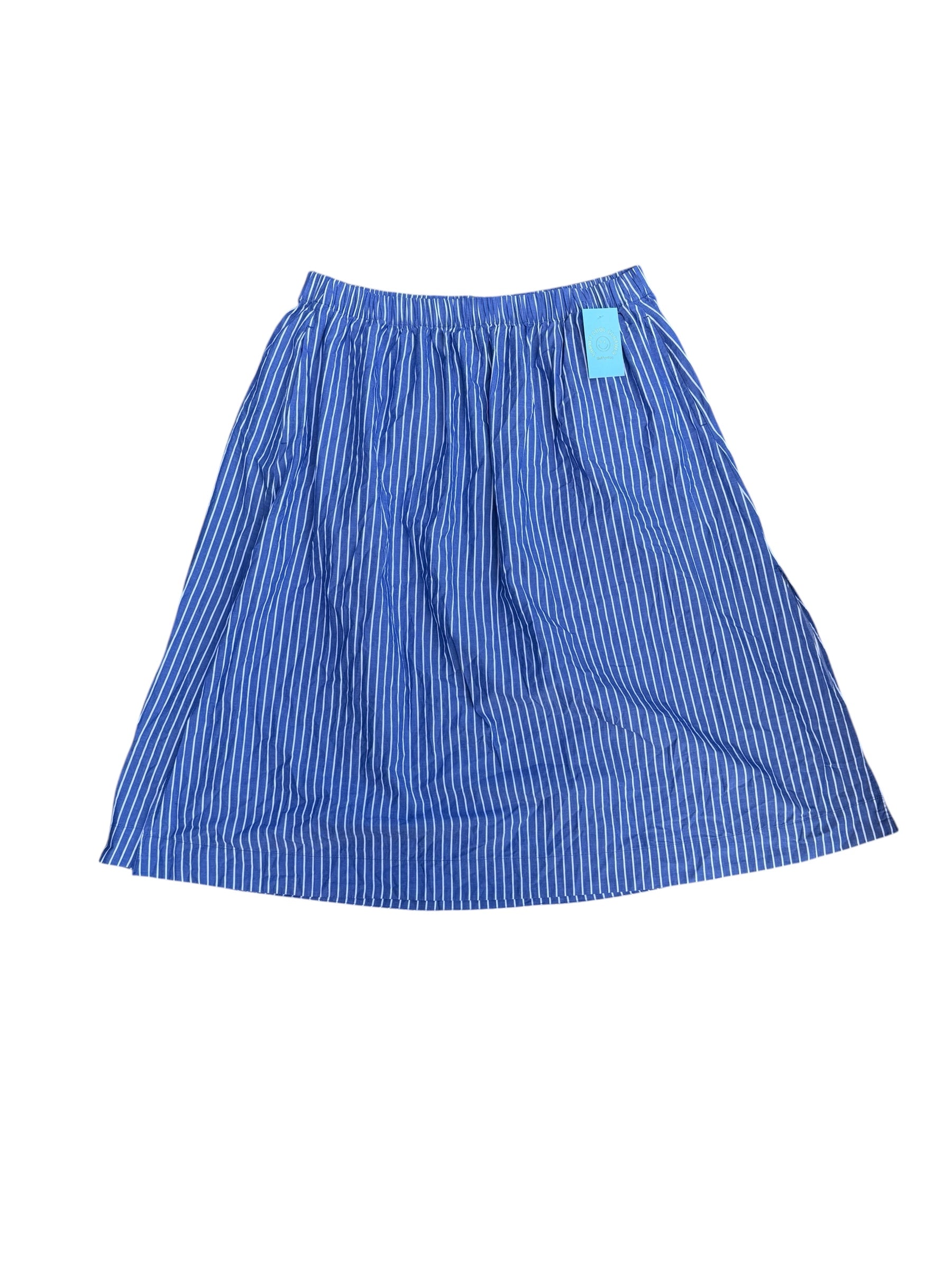 Blue white Old Navy Striped midi skirt, XL