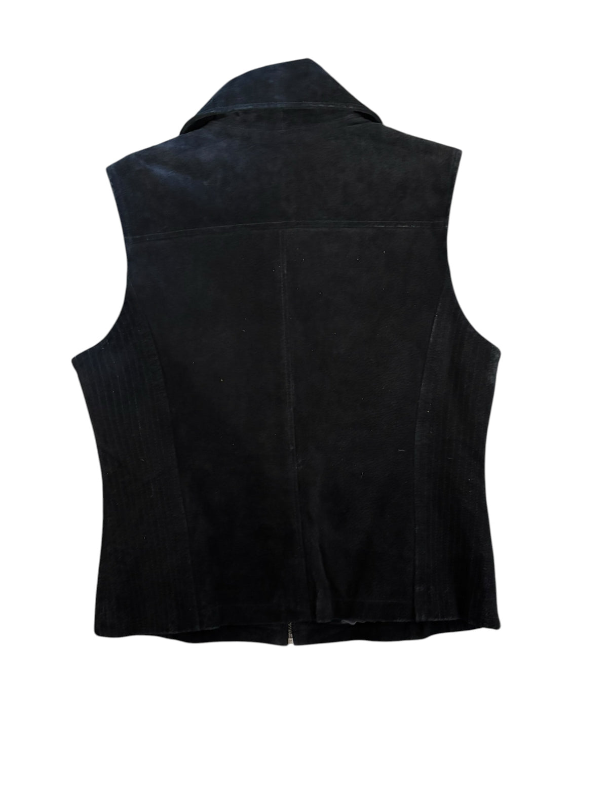 Black Mark alan Leather zip up vest, L