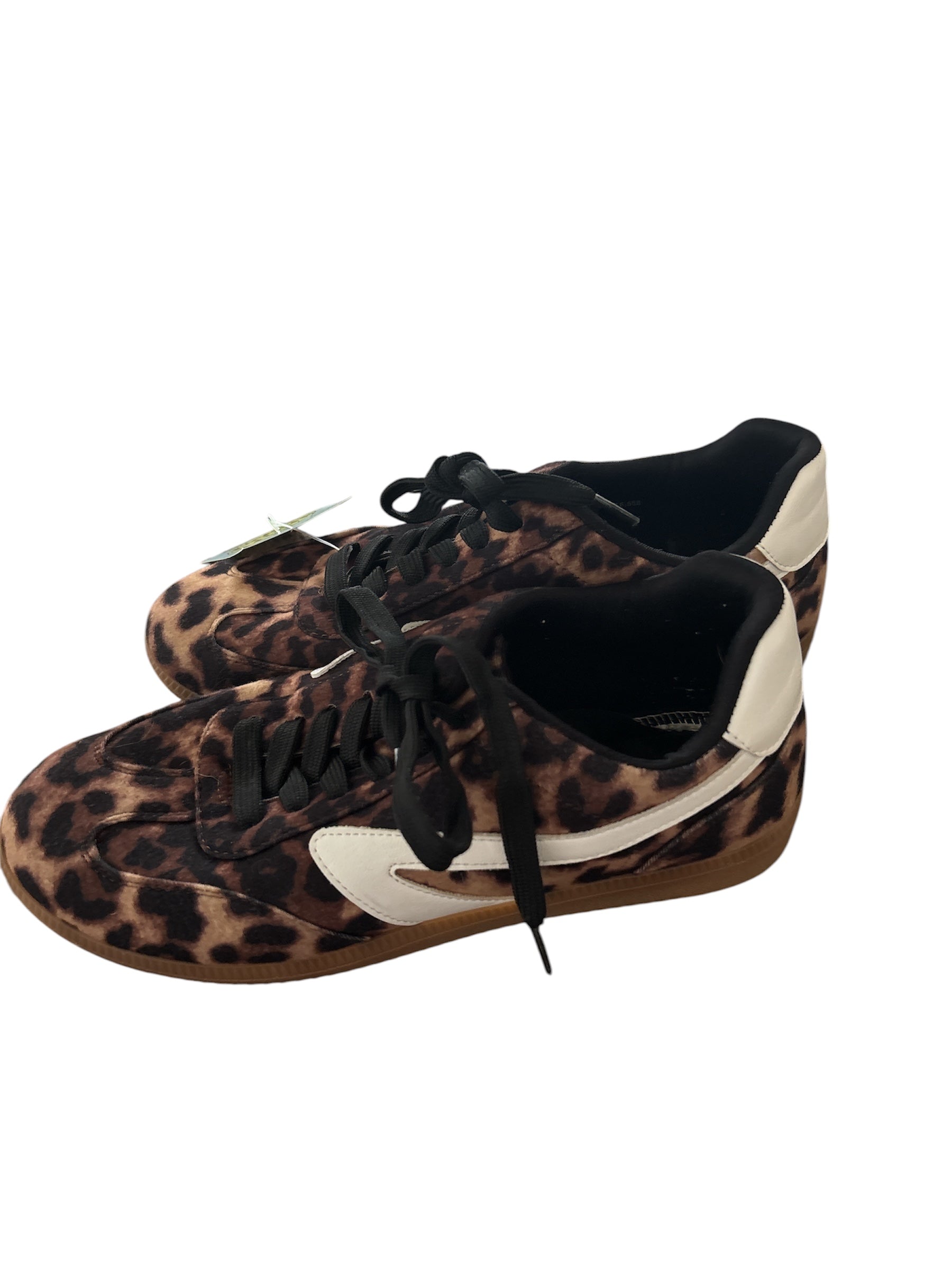 black brown  cheetah sneakers size 8.5