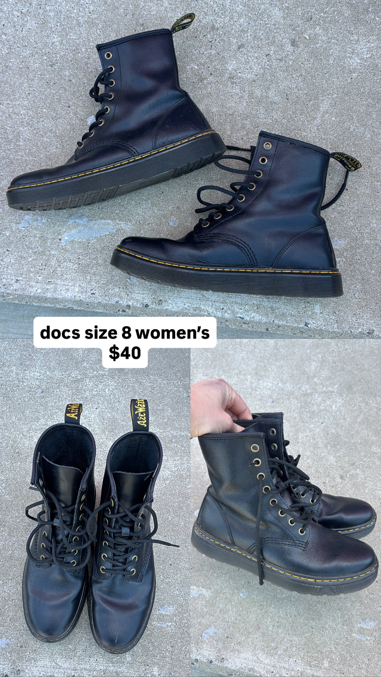 black dr marten zavala boots, 8