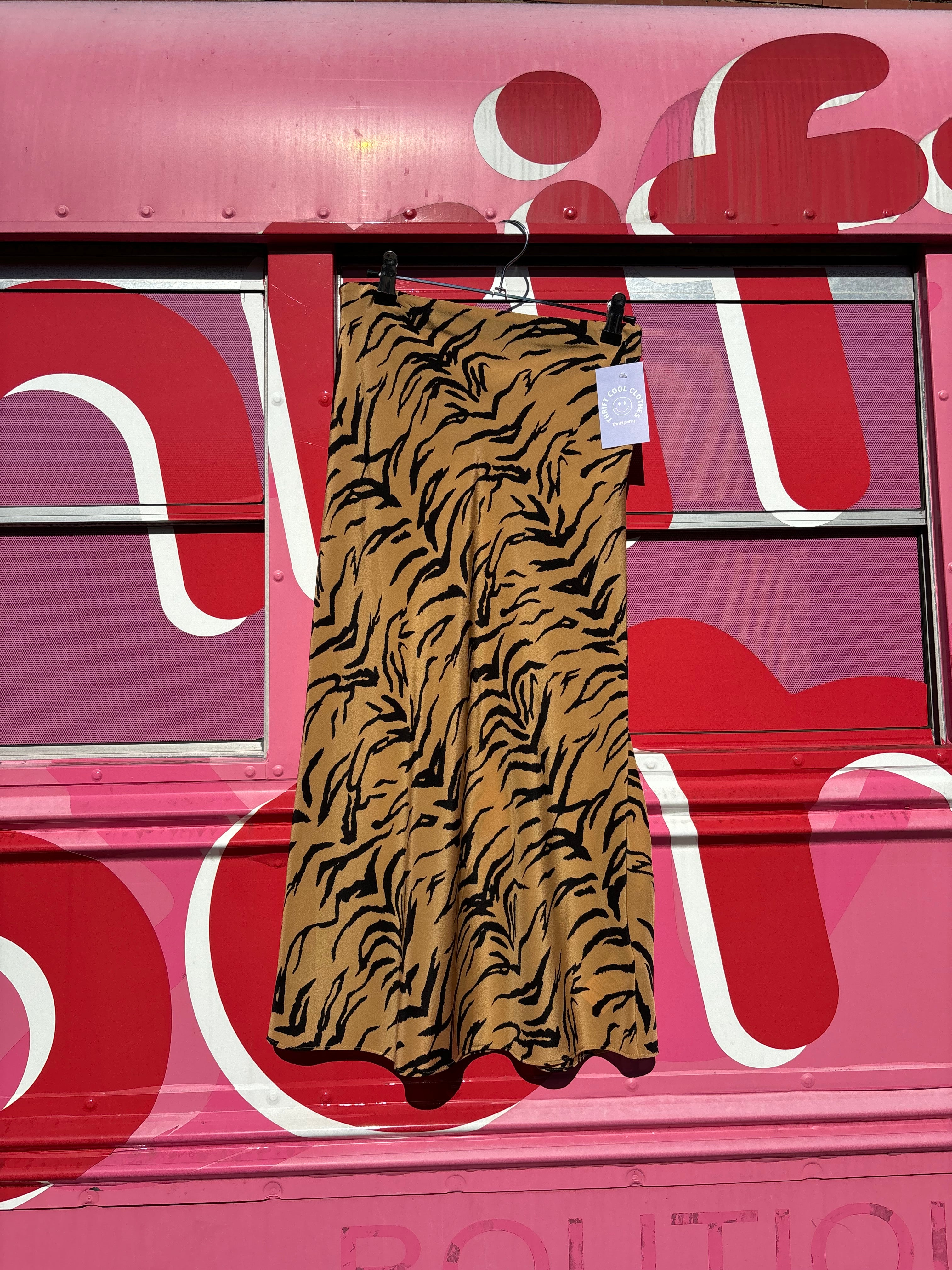 brown black madewell tiger print skirt, 2