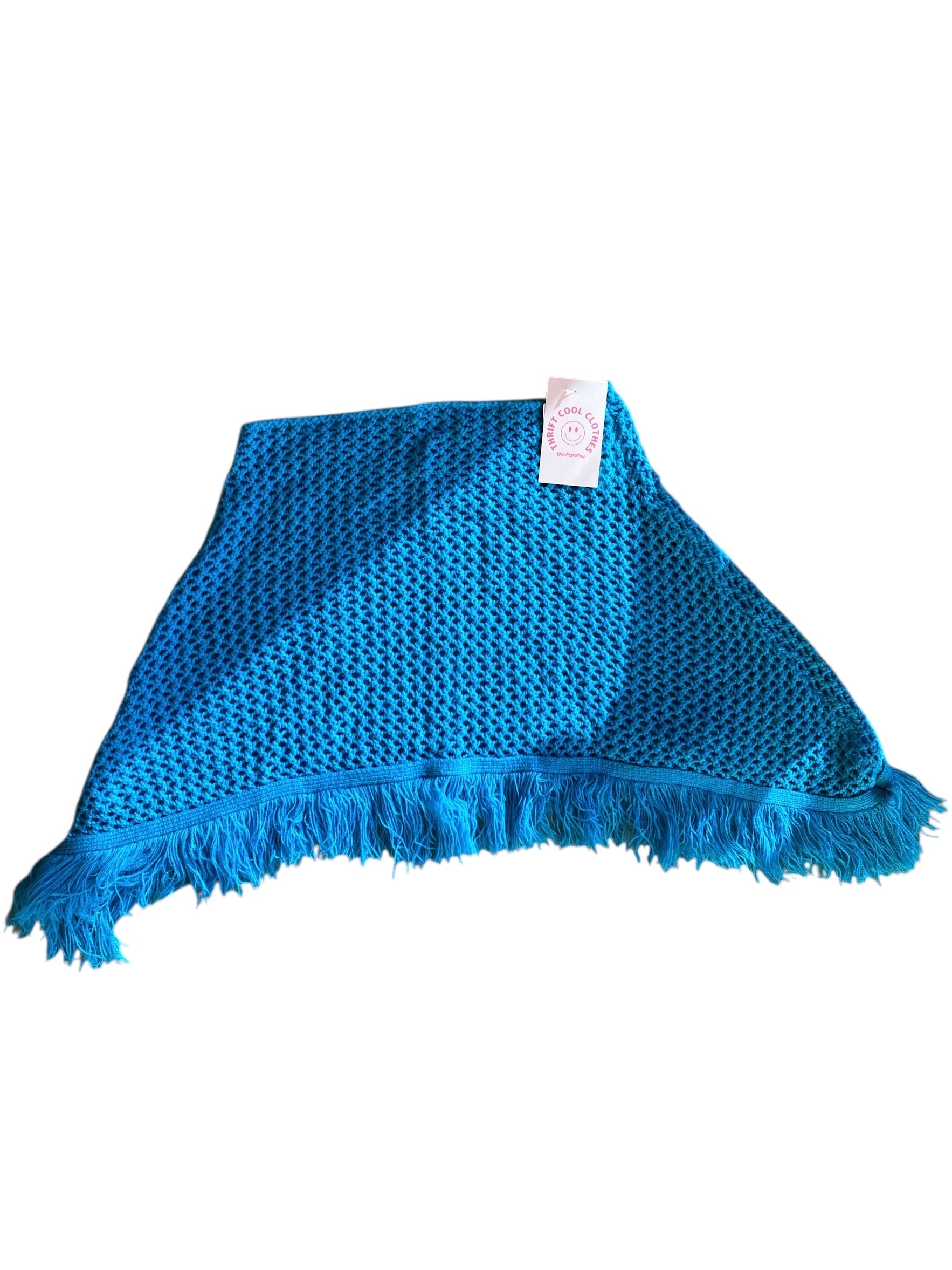 Blue Xhilaration Crochet poncho, M