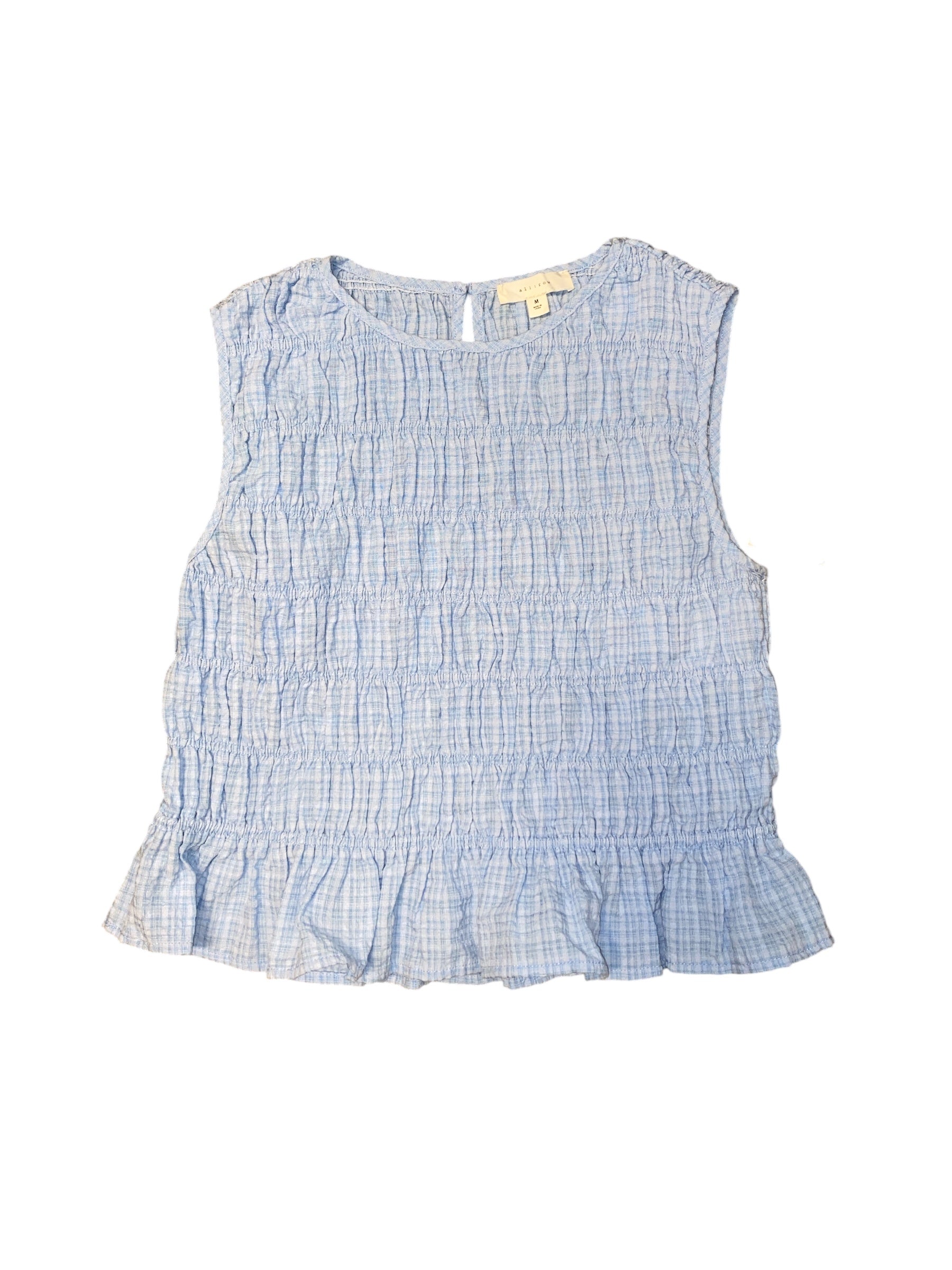 blue All row scrunch tank, m