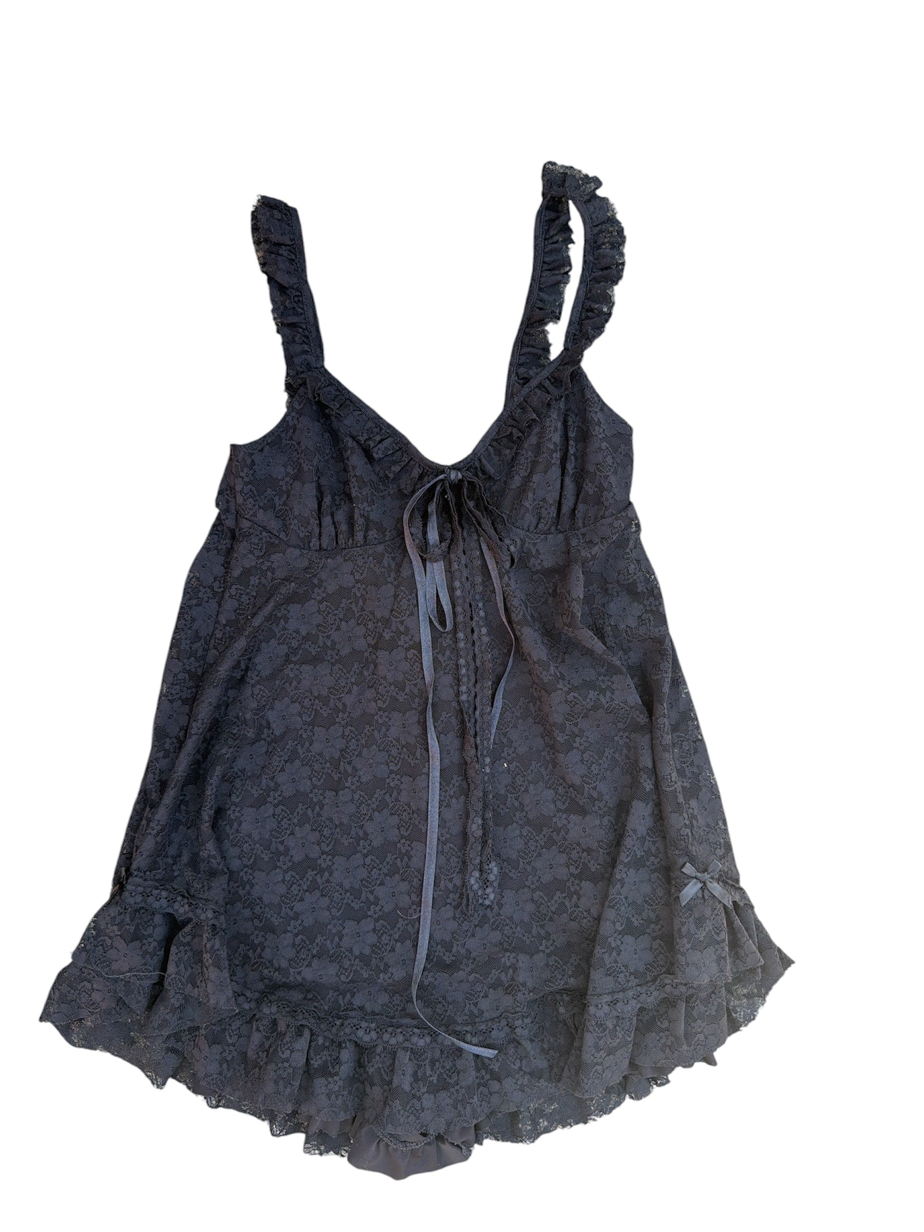 black urban outfitters lace romper/teddy, xs