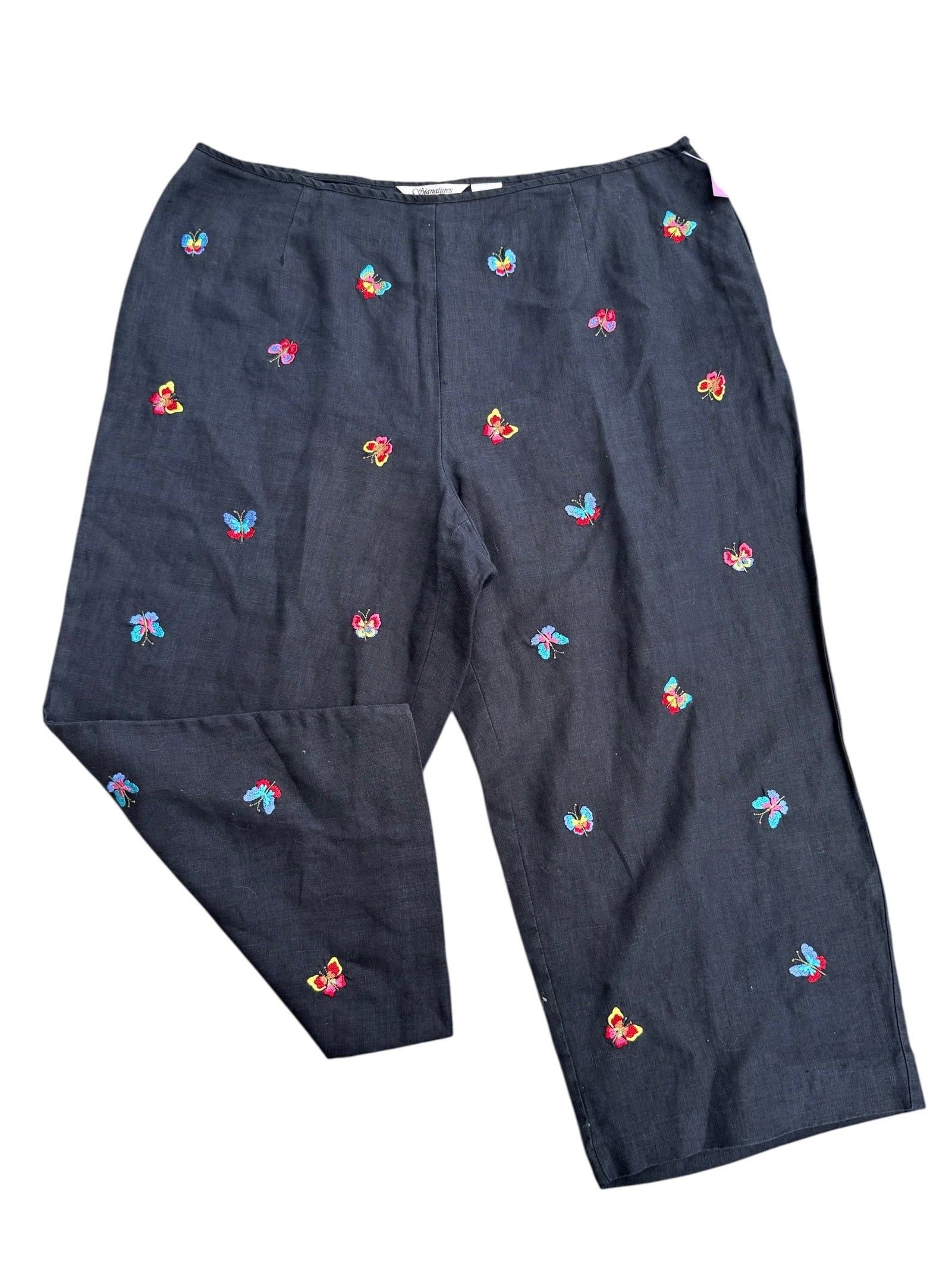 Black Richard Malcom Embroidered butterfly capri, 14