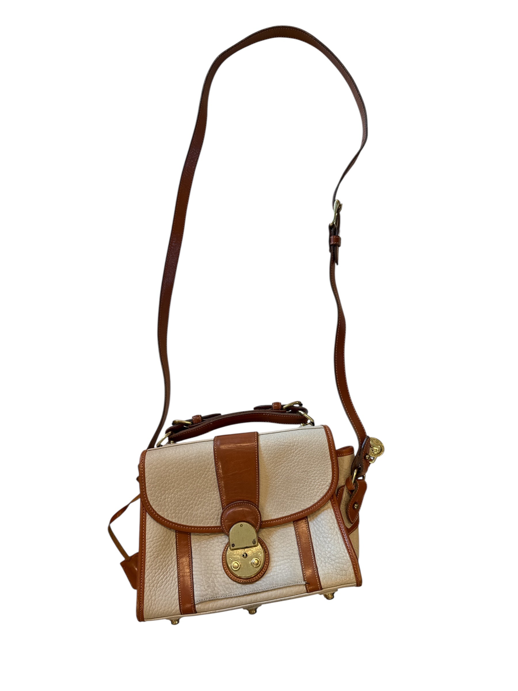 tan brown dooney and bourke handbag w gold details