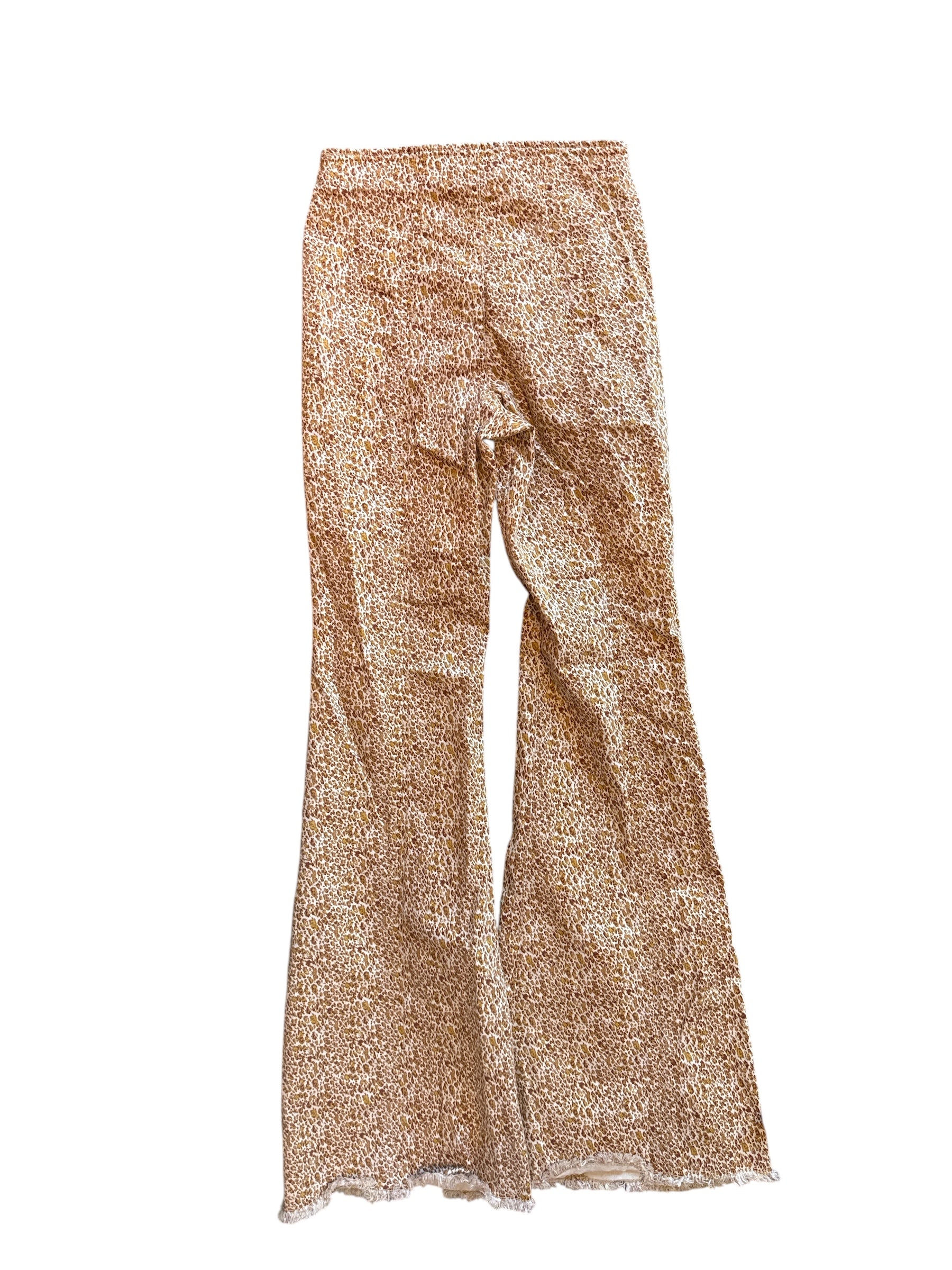 orangish tan Wonderly flare pants, S