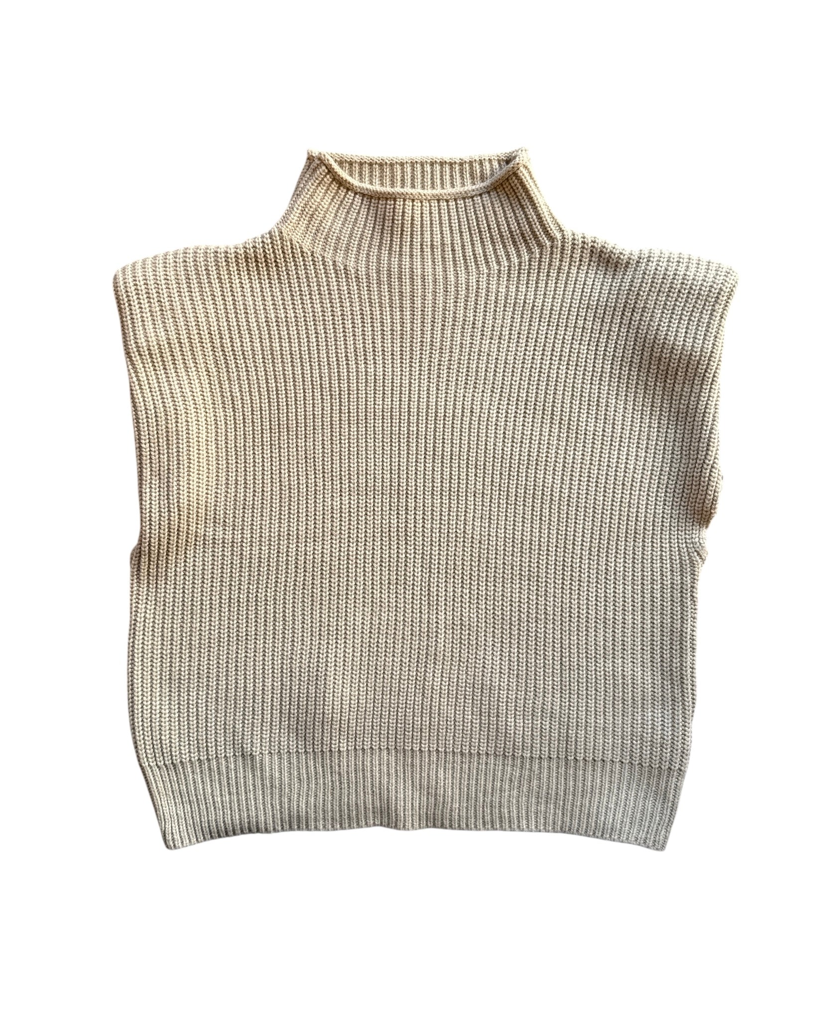 beige en saison shoulder pad vest, s