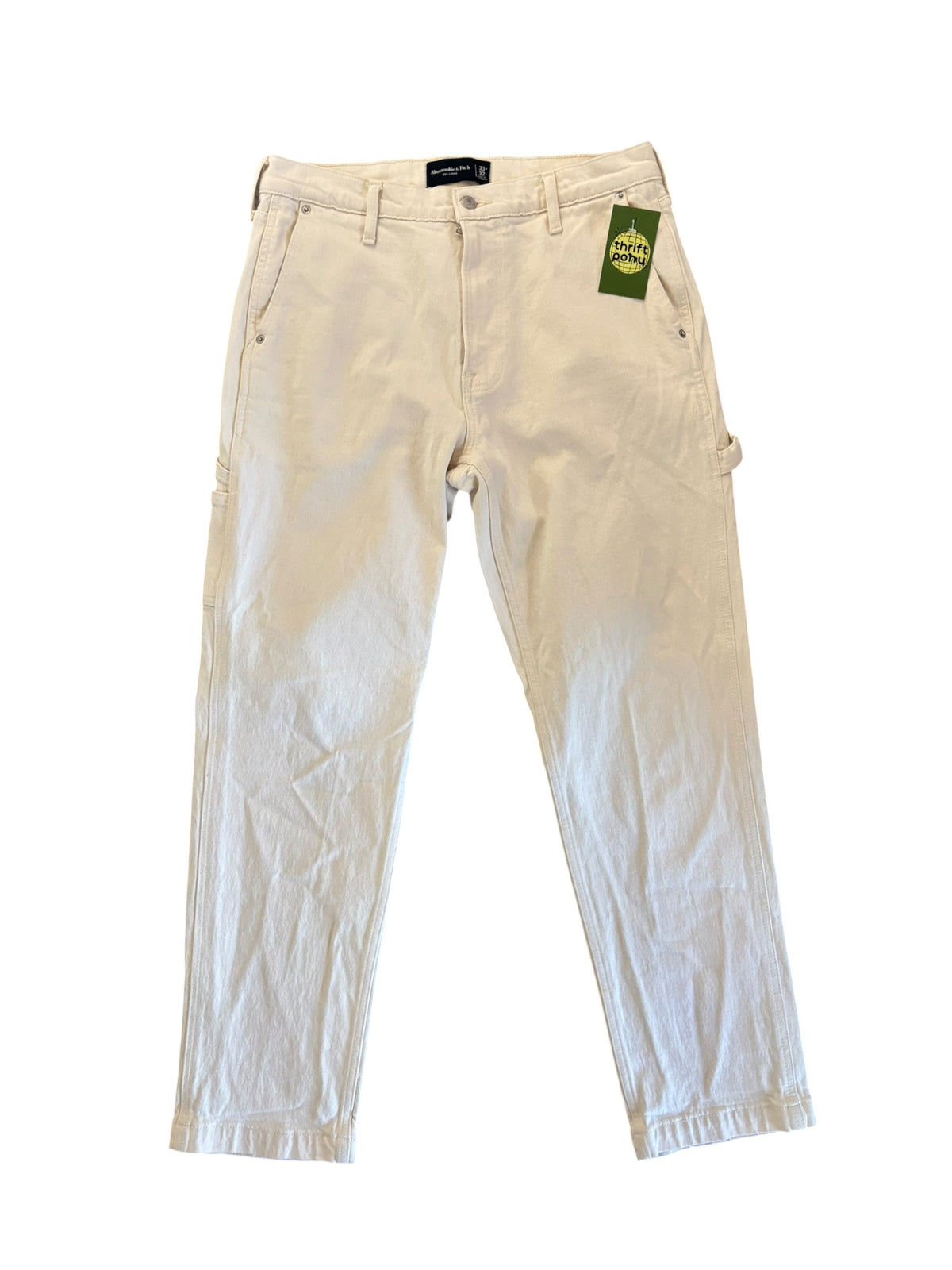 cream abercrombie loose jeans, 33x32